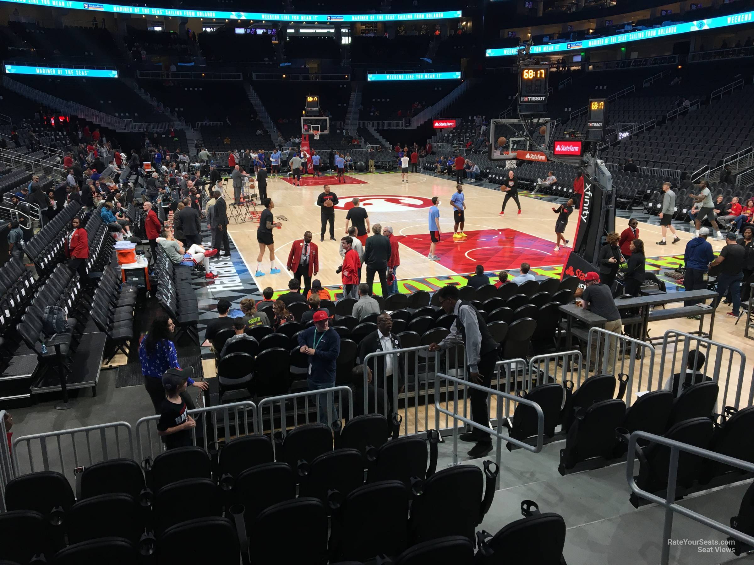 section 115l, row g seat view  for basketball - state farm arena