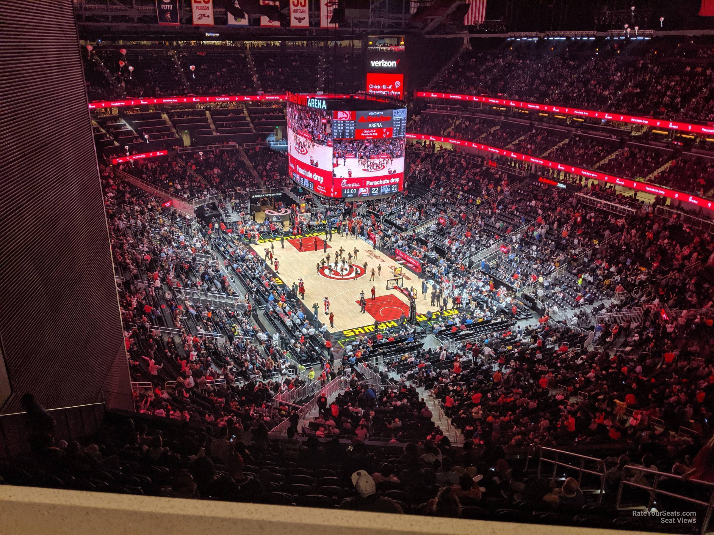 section 205, row q seat view  for basketball - state farm arena