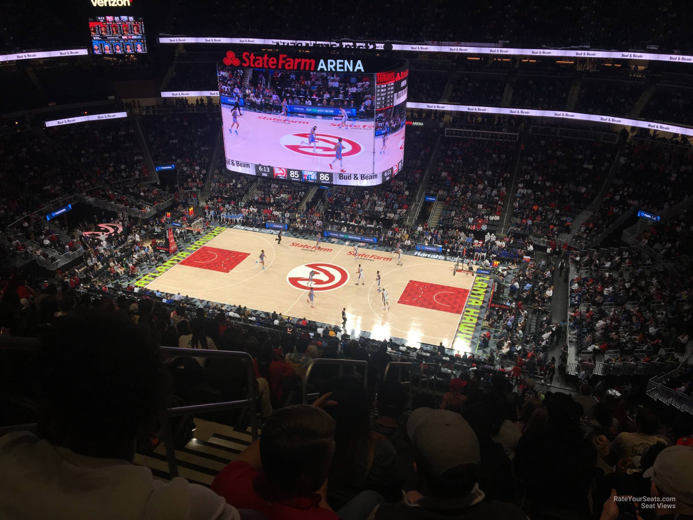section 207, row n seat view  for basketball - state farm arena