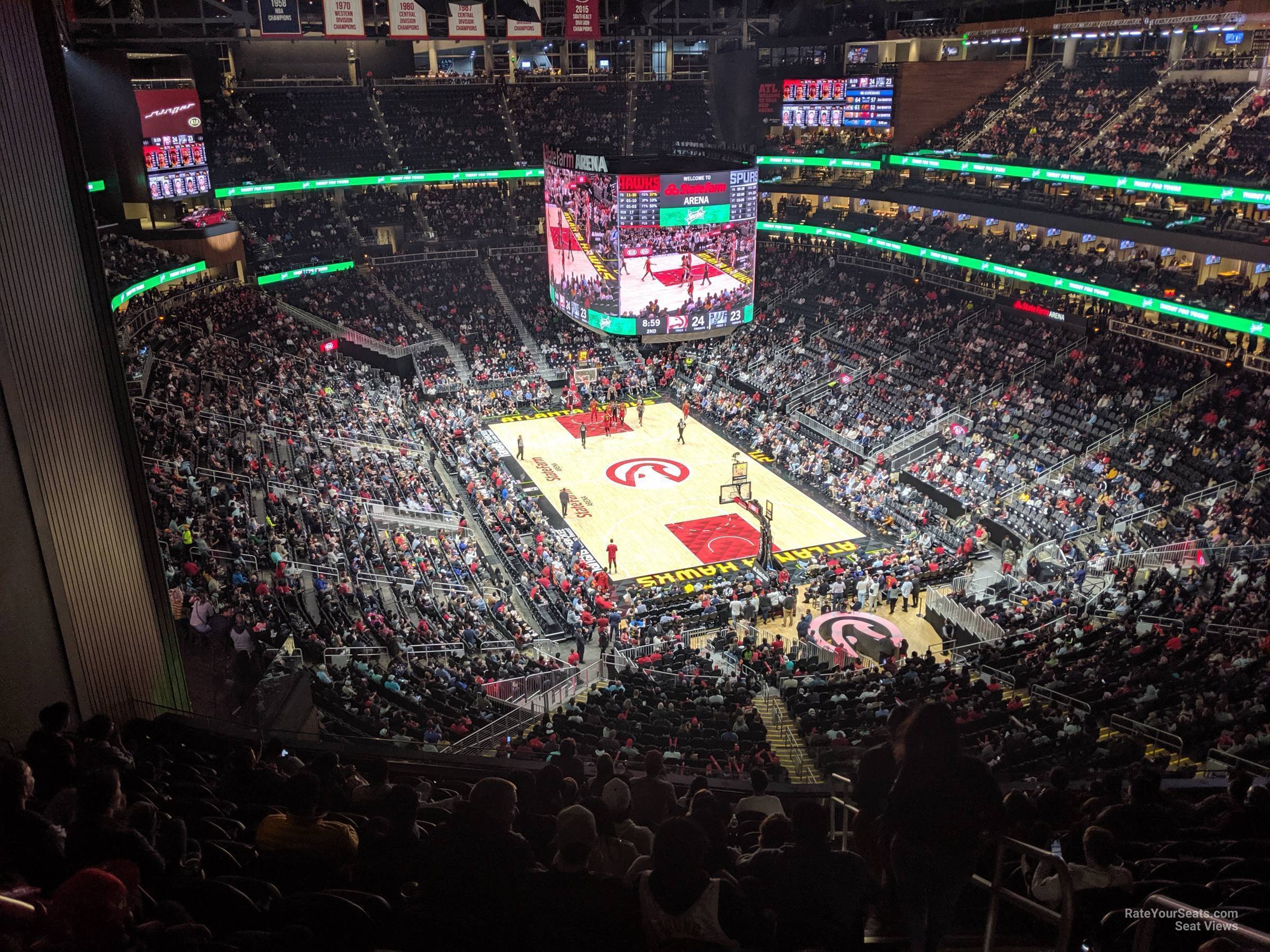 section 217, row p seat view  for basketball - state farm arena