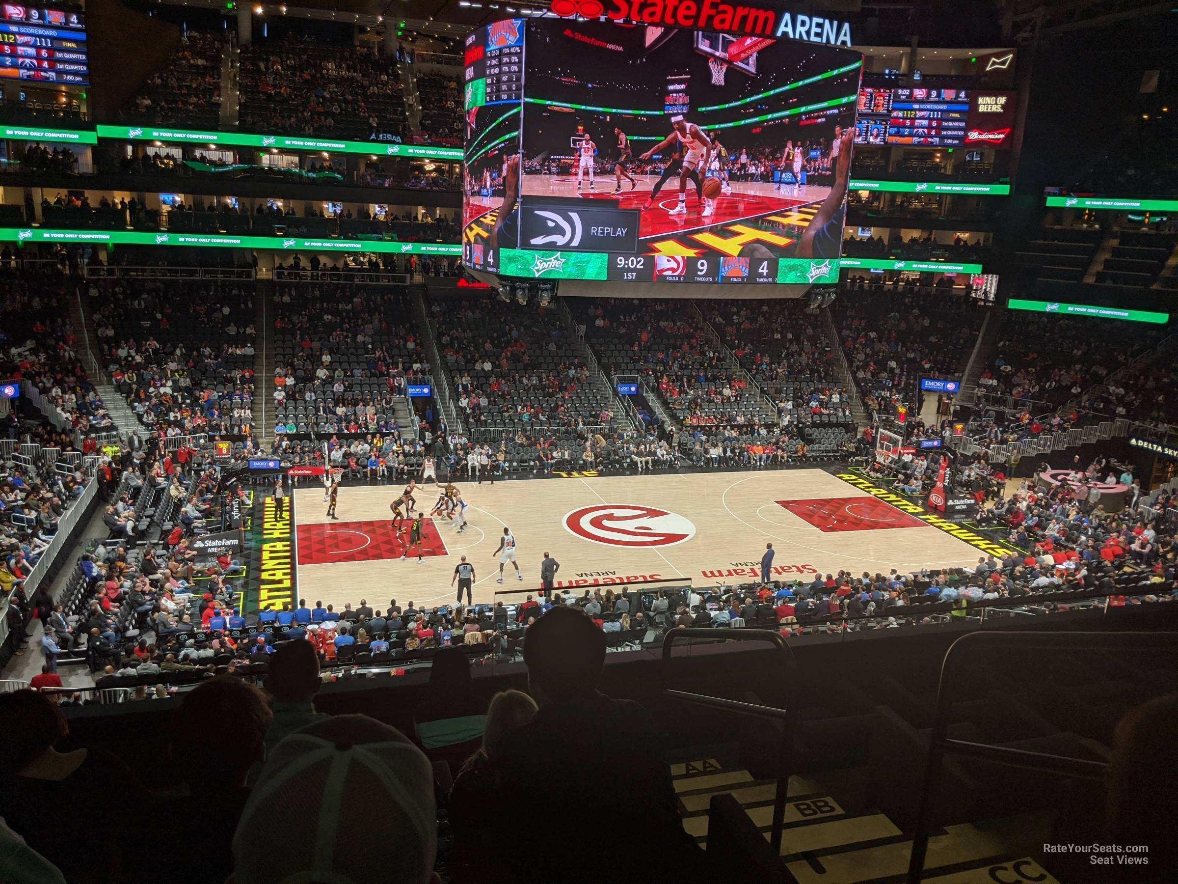 terrace 24, row ee seat view  for basketball - state farm arena