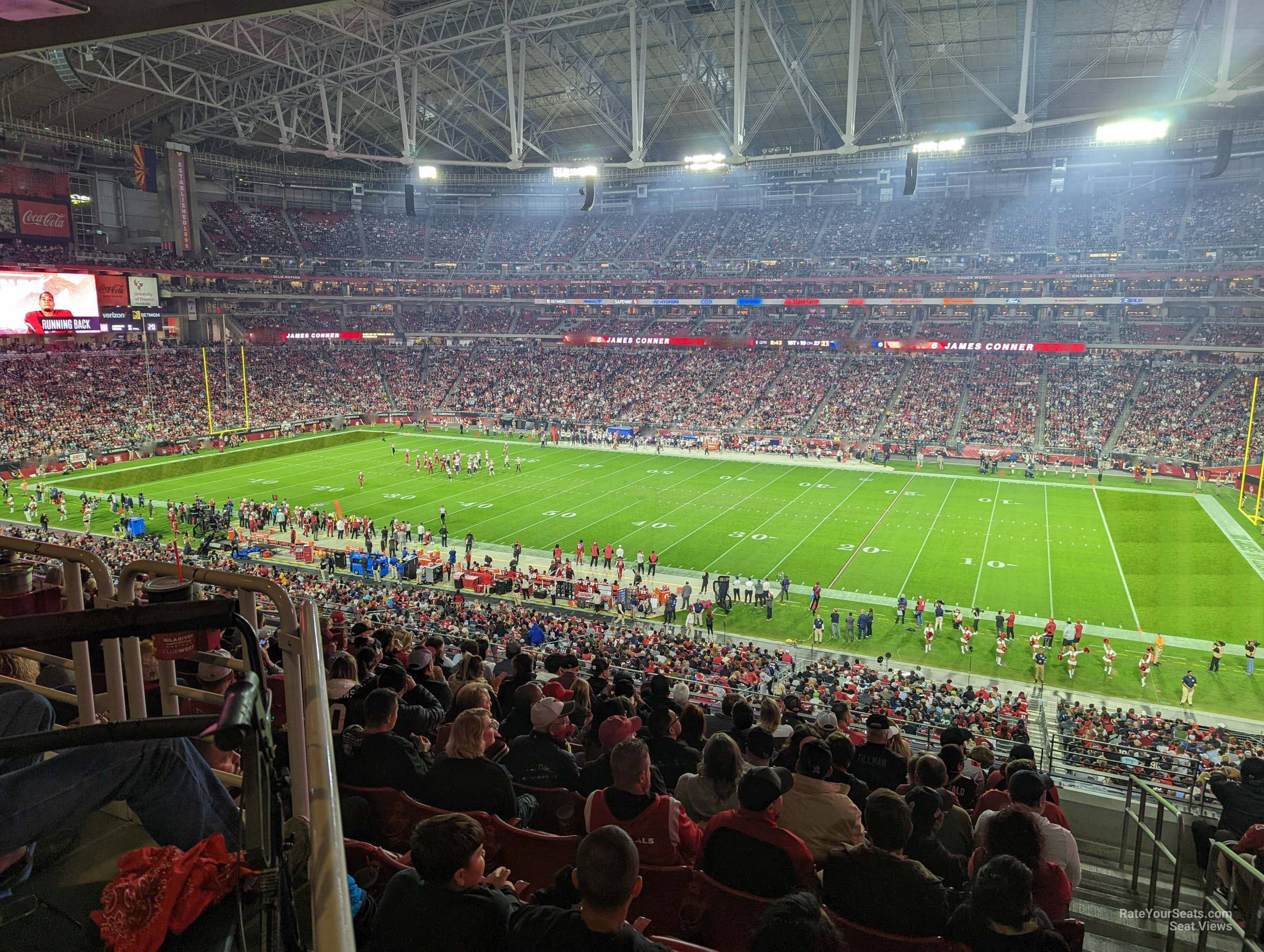 section 208, row 12 seat view  for football - state farm stadium