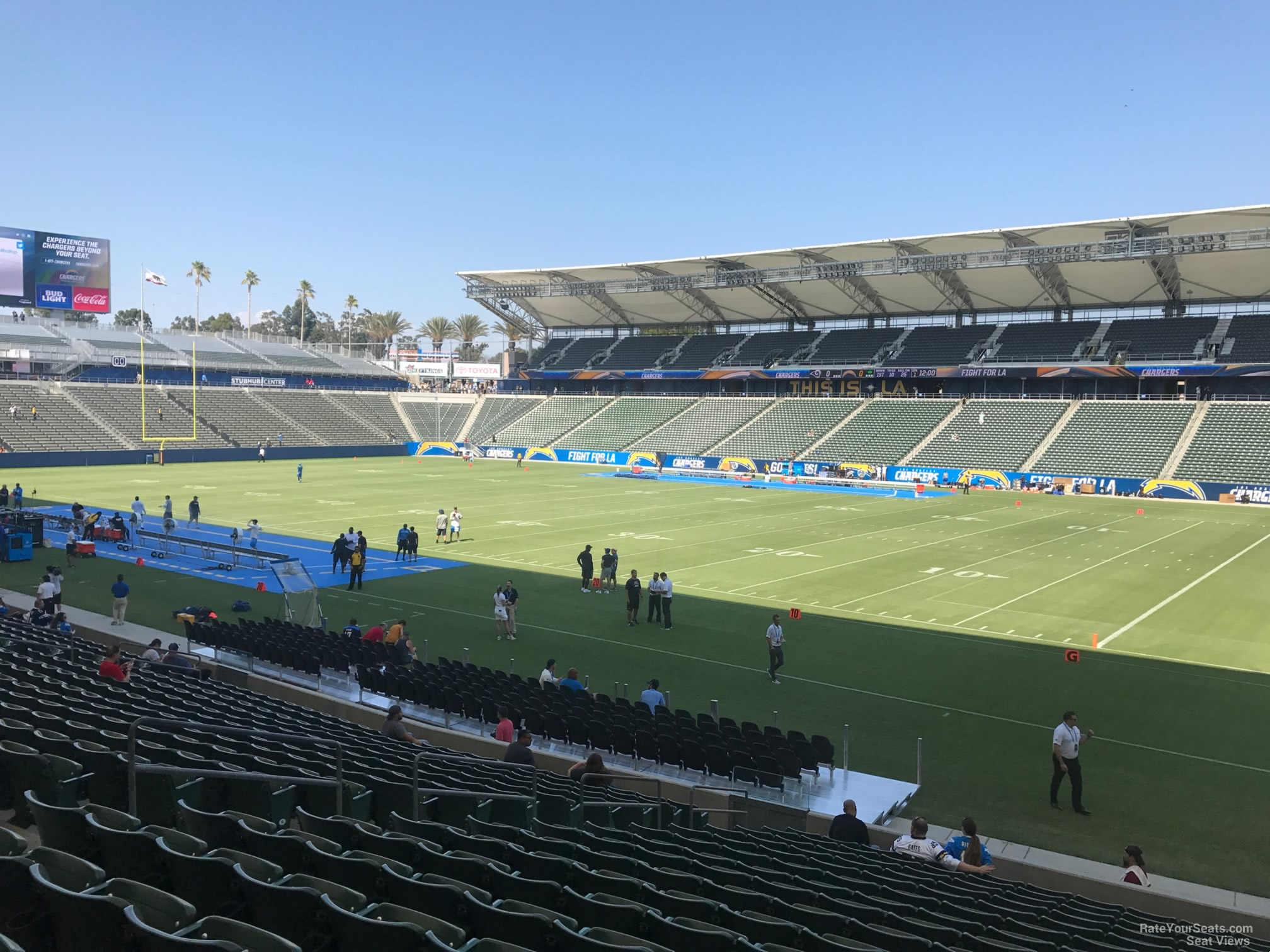 section 107, row s seat view  for football - dignity health sports park