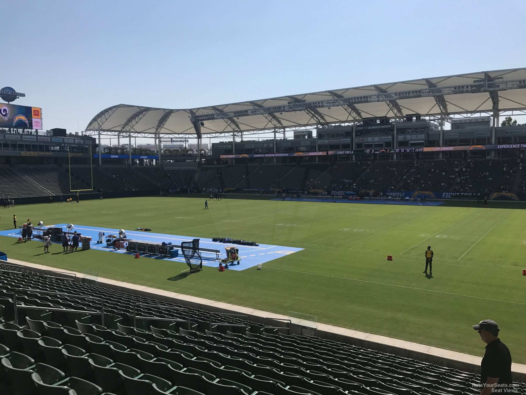 section 129, row s seat view  for football - dignity health sports park