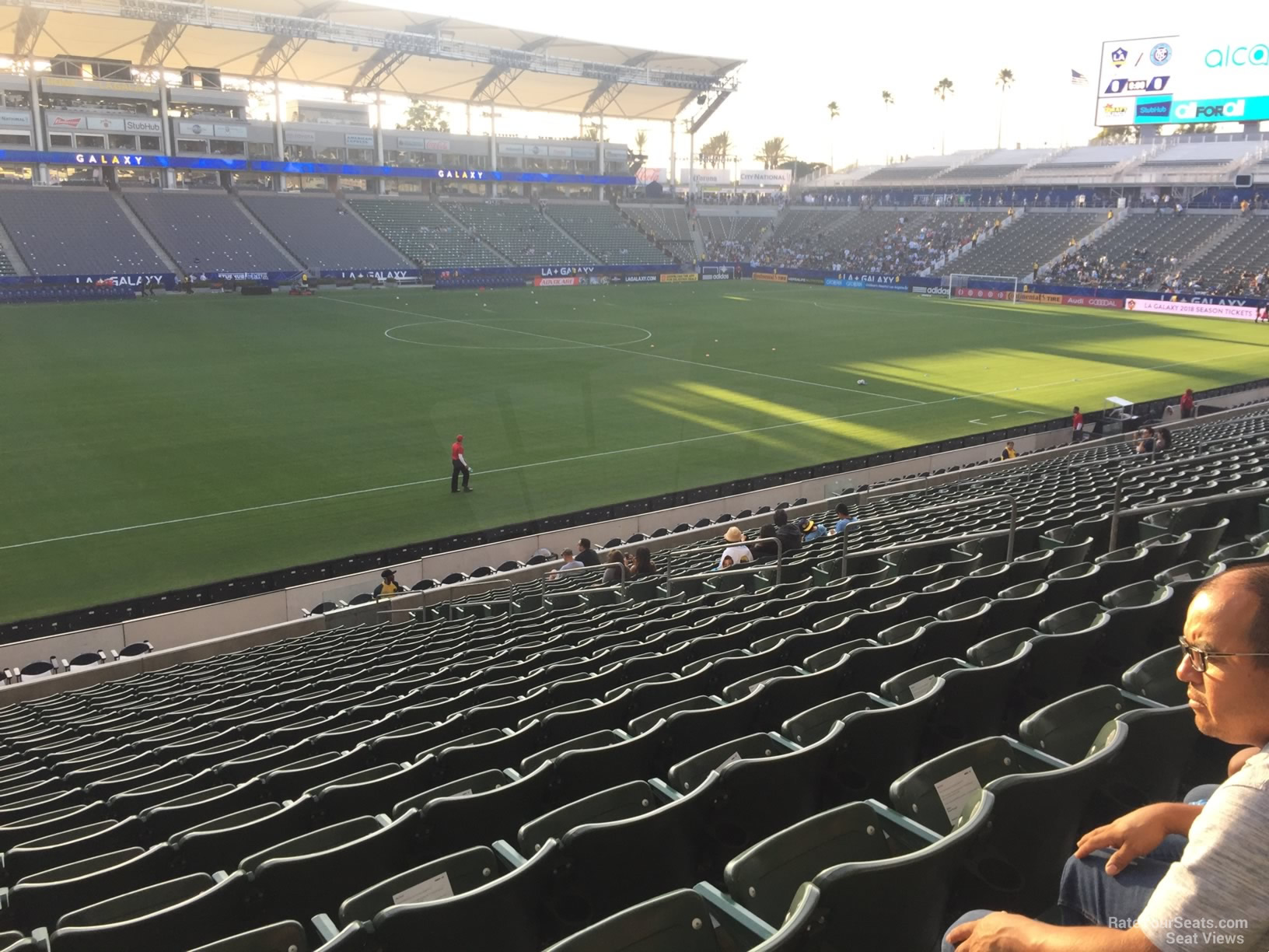 section 135, row v seat view  for soccer - dignity health sports park