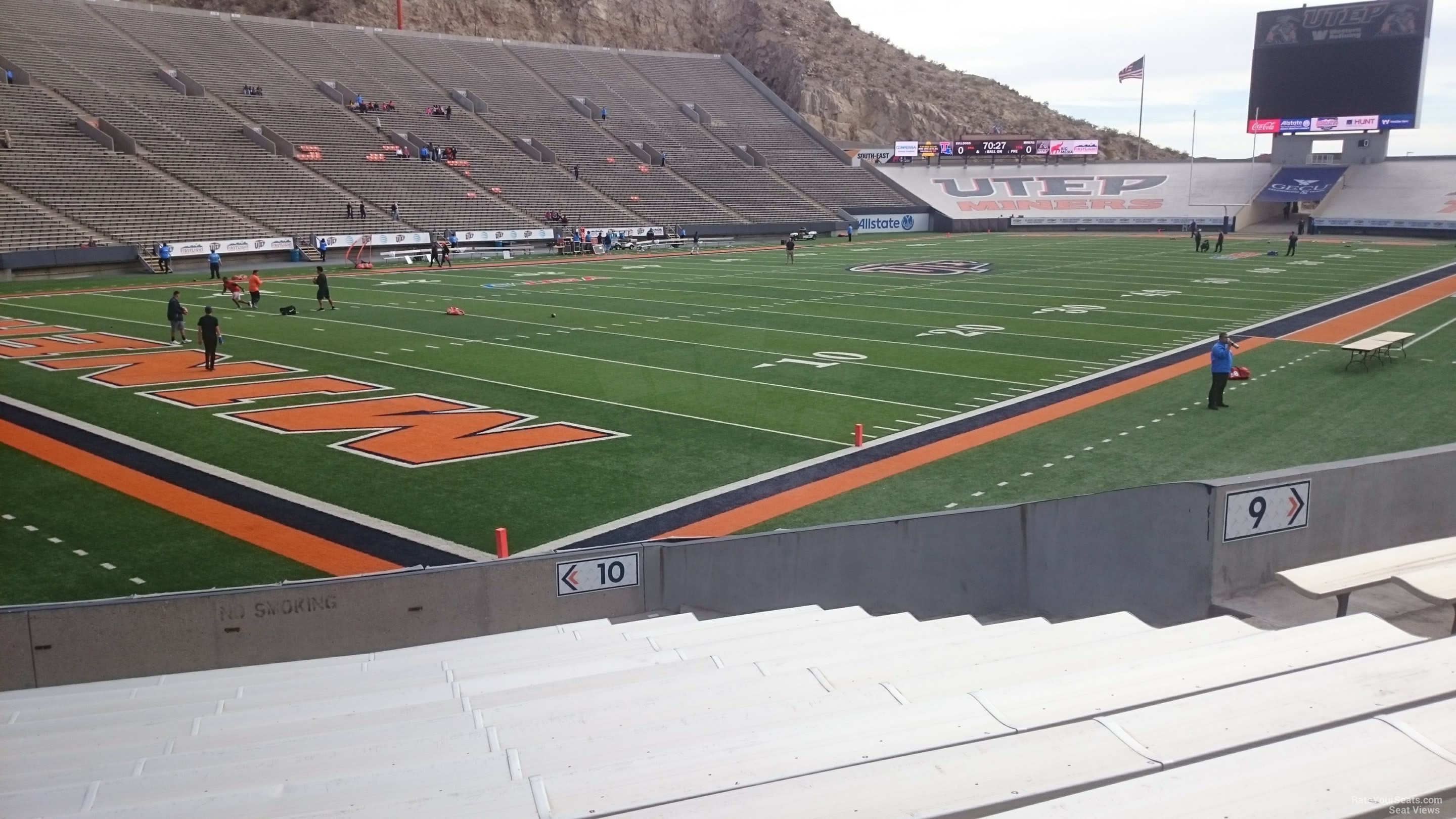section 10, row 15 seat view  for football - sun bowl