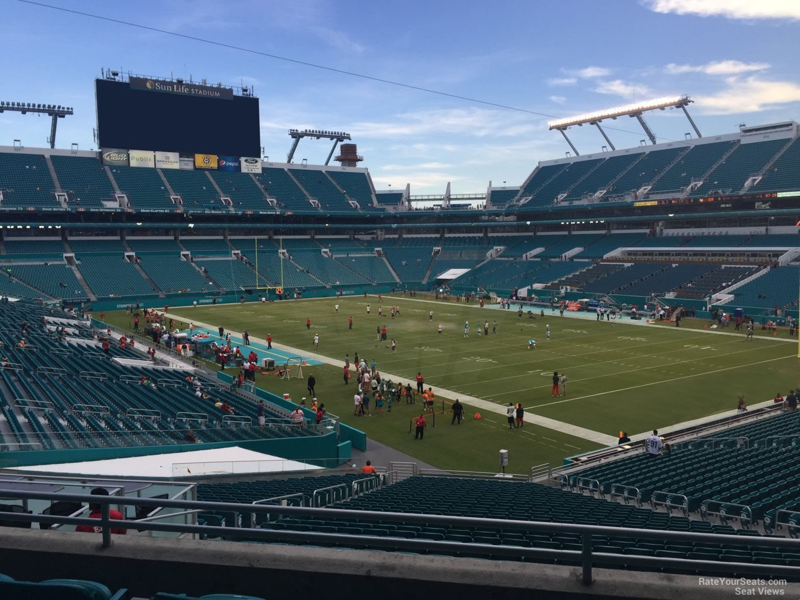 section 210, row 5 seat view  for football - hard rock stadium