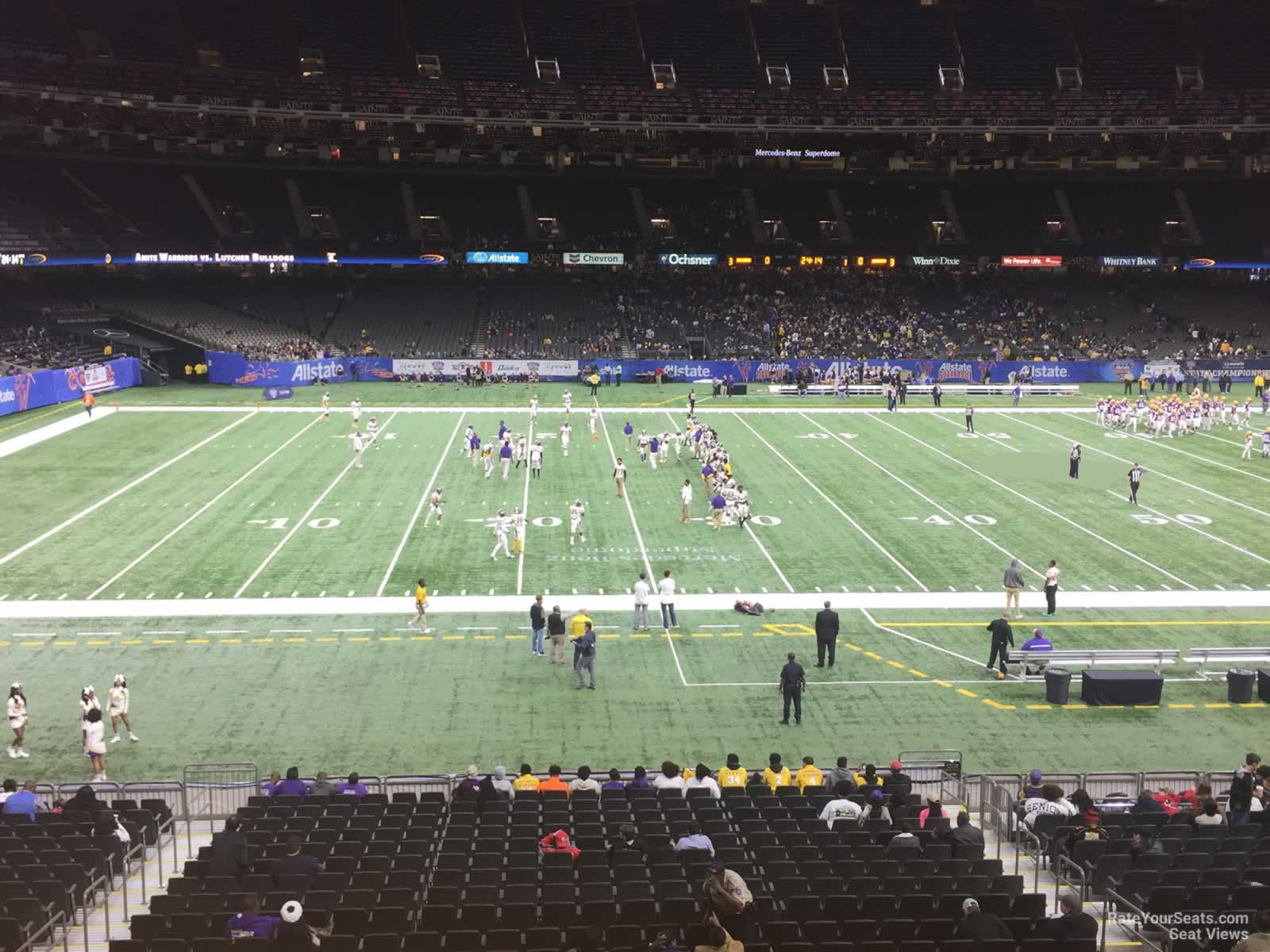 section 227, row 2 seat view  for football - caesars superdome