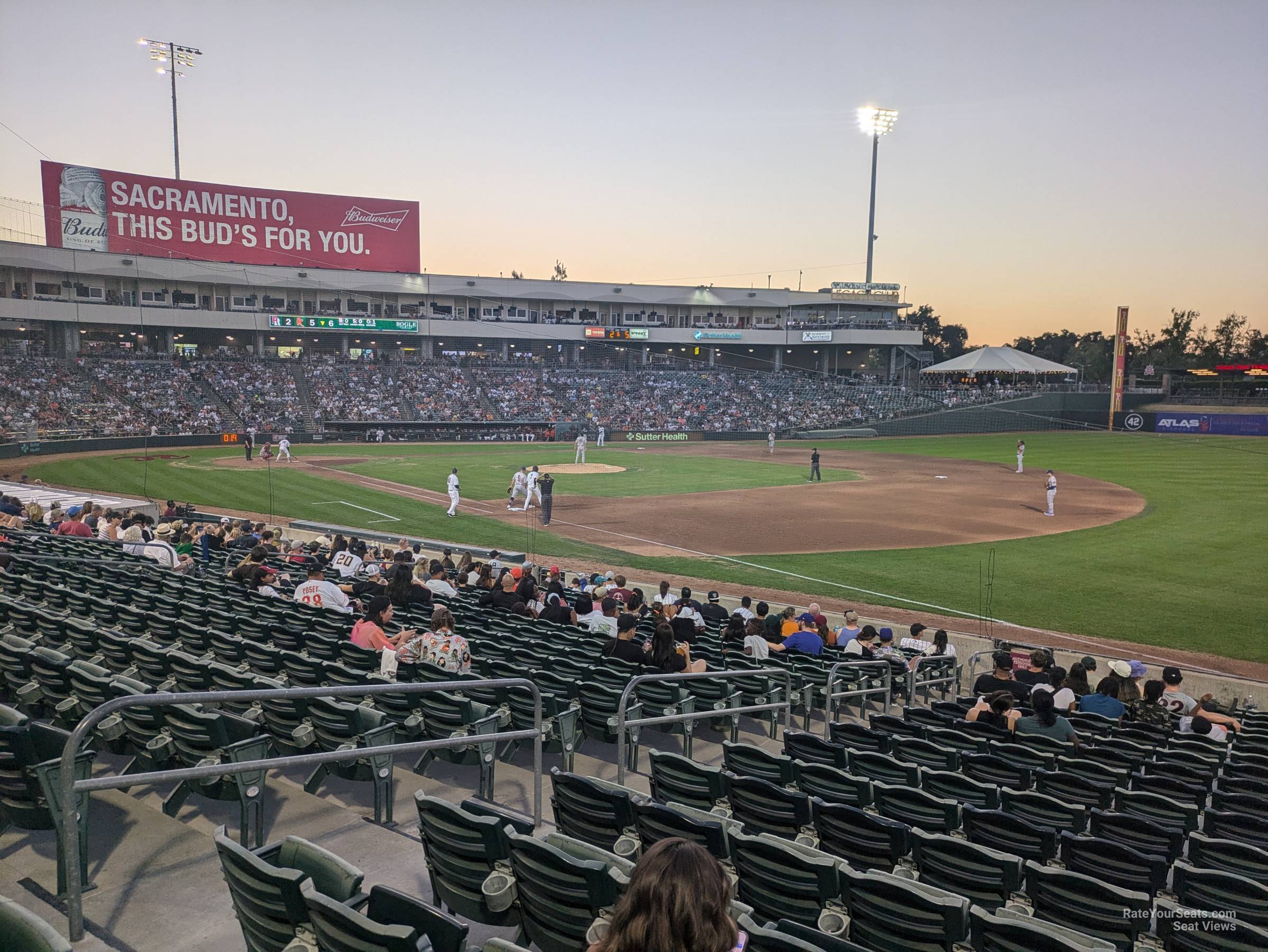 view from section 102 row 17 seat view - sutter health park