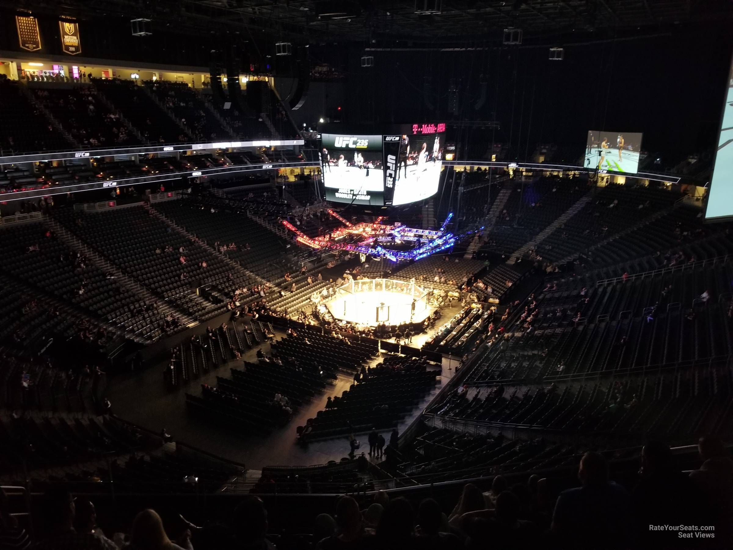section 217, row j seat view  for fighting - t-mobile arena