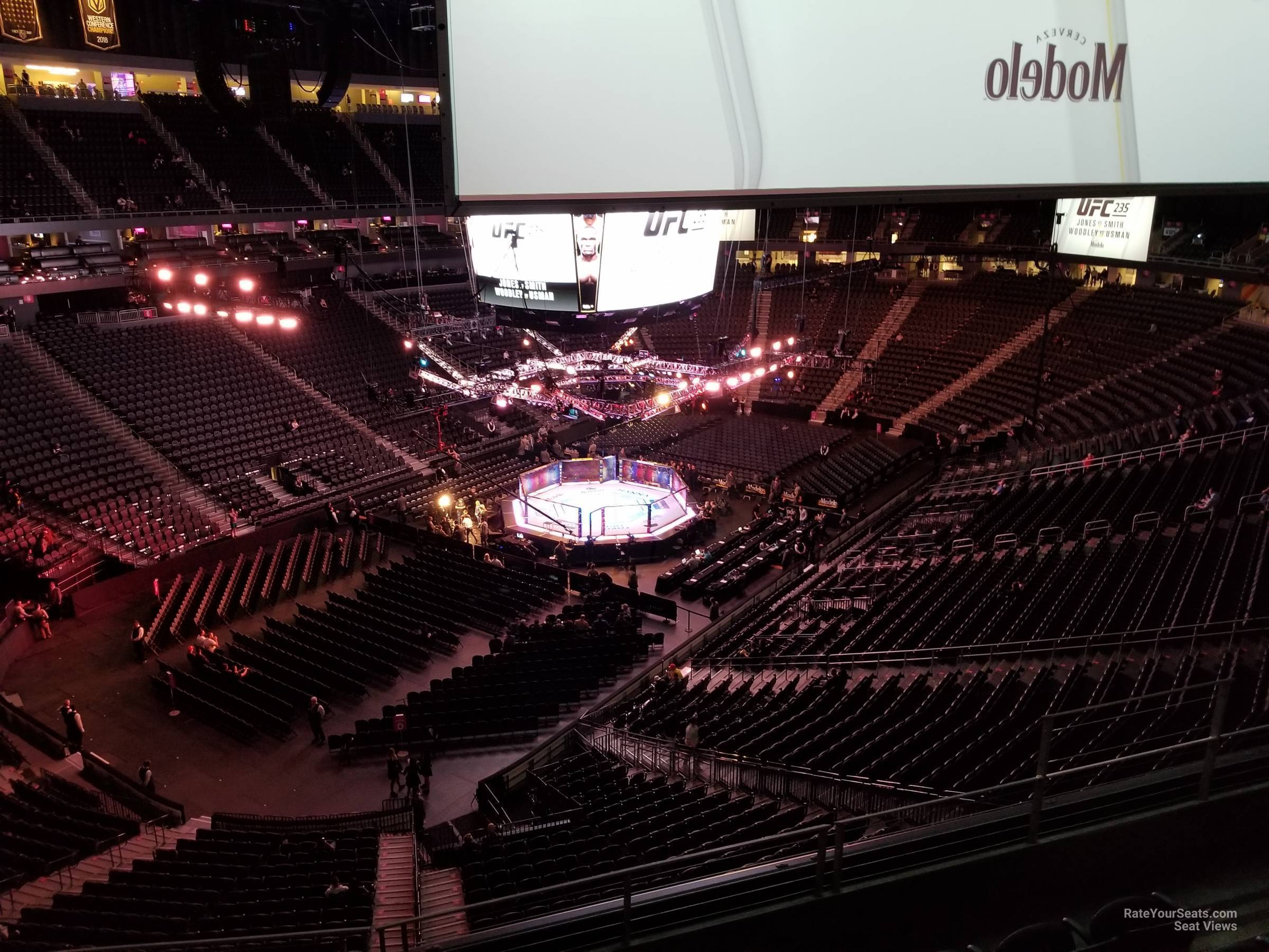 section 218, row e seat view  for fighting - t-mobile arena