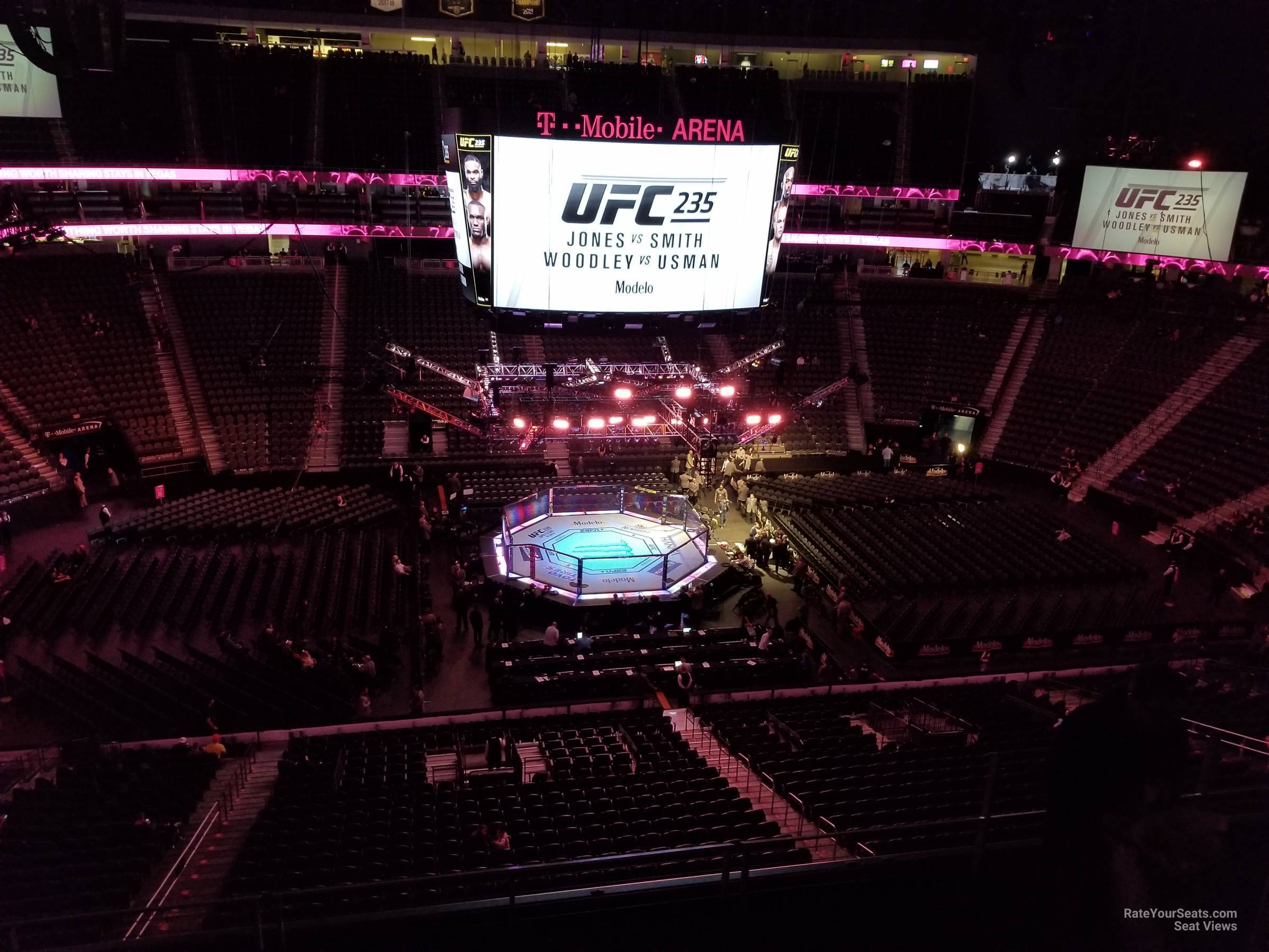 section 222, row e seat view  for fighting - t-mobile arena