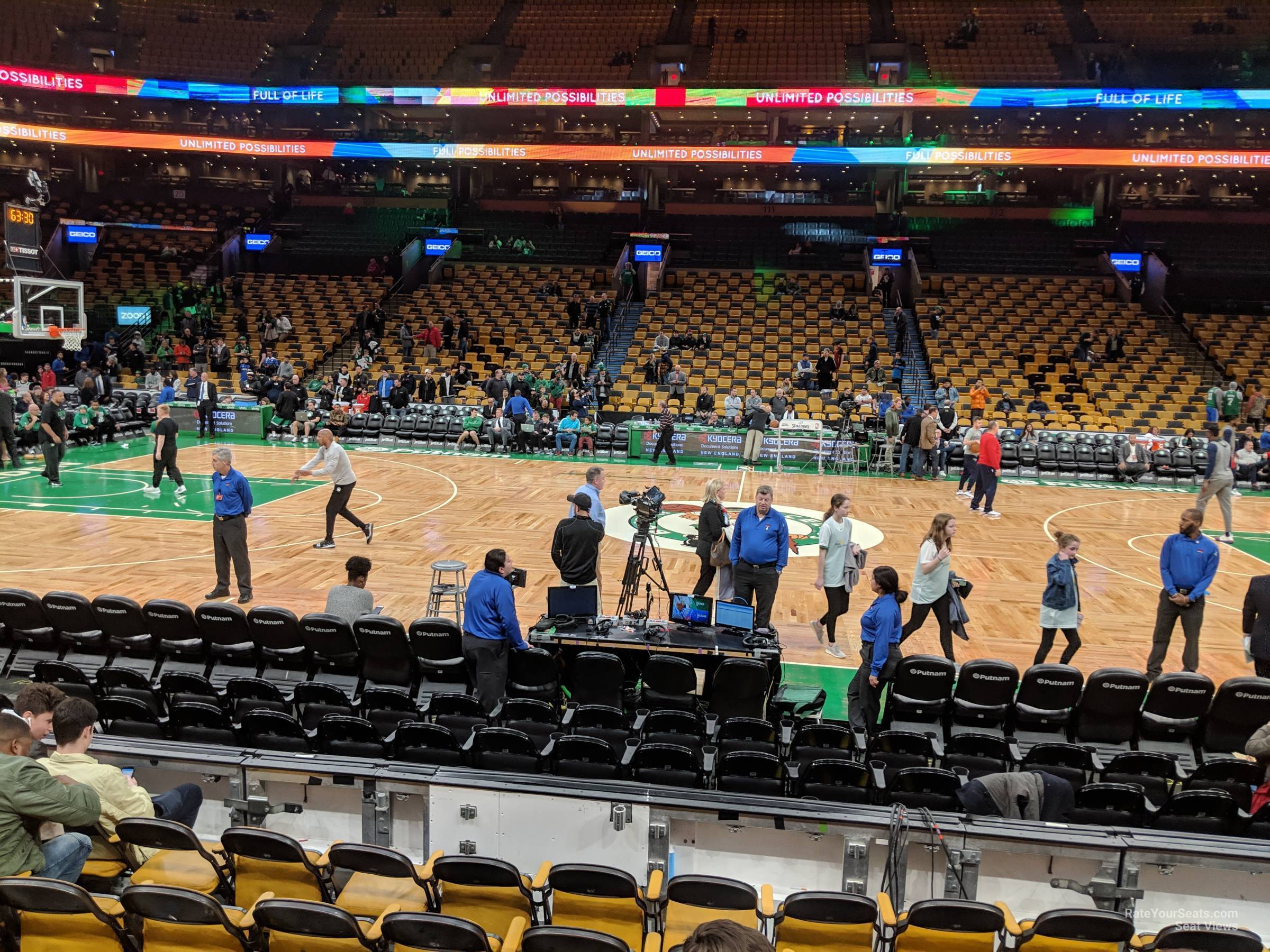 loge 12, row 7 seat view  for basketball - td garden
