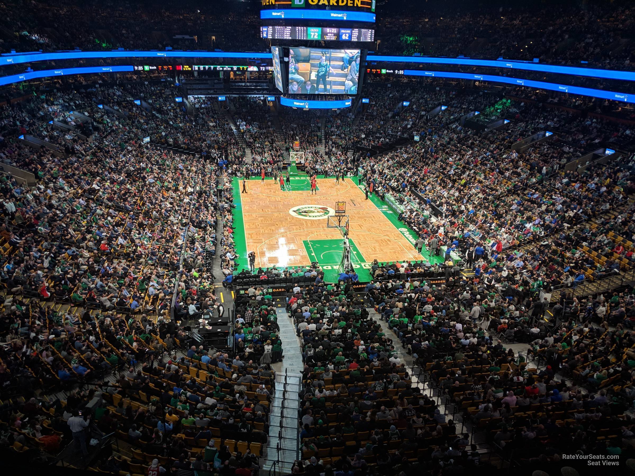 section 309, row 3 seat view  for basketball - td garden