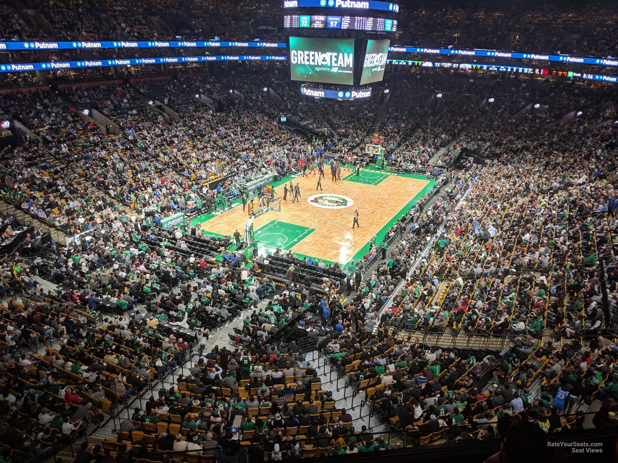 section 321, row 3 seat view  for basketball - td garden