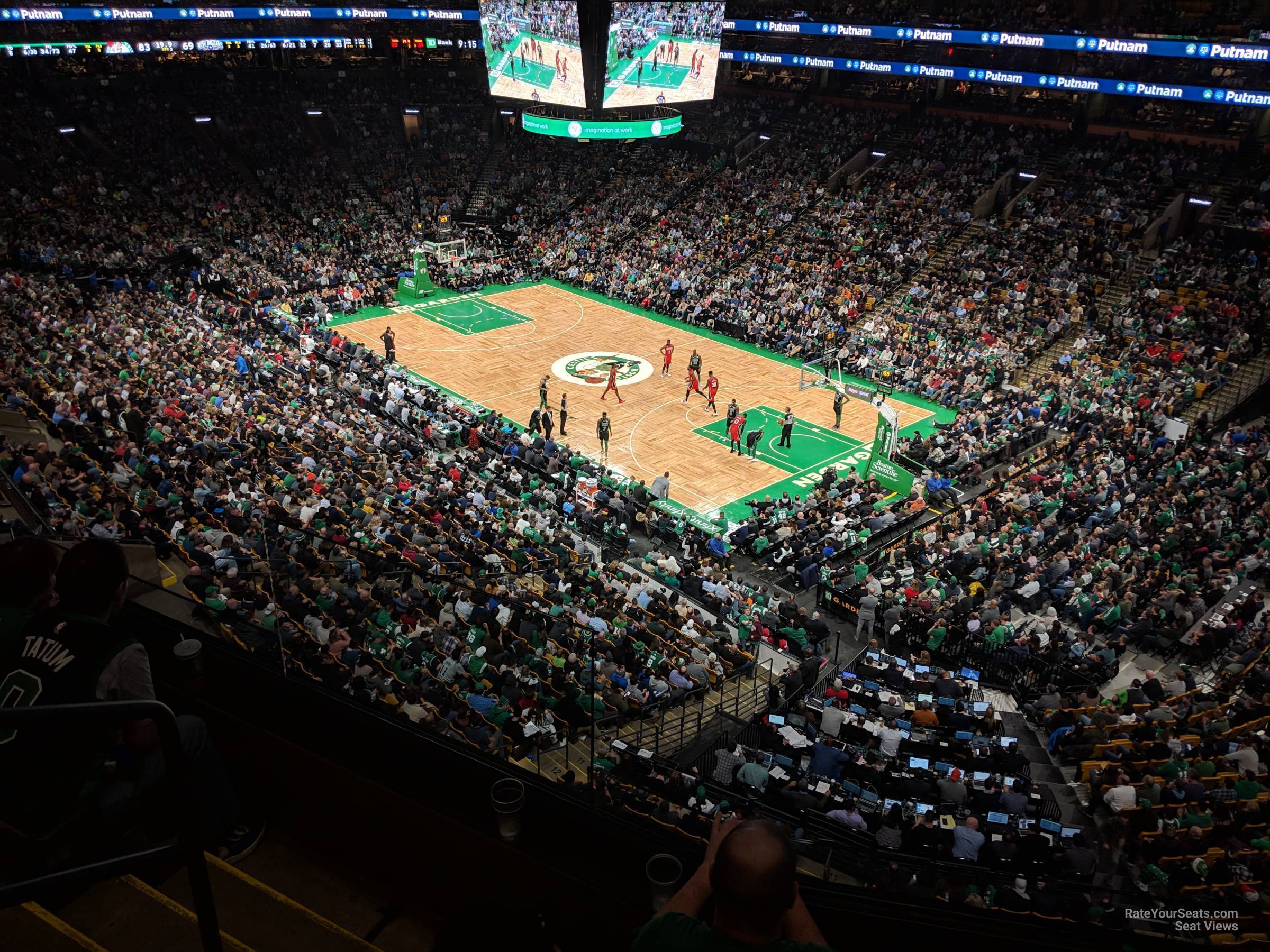 section 327, row 3 seat view  for basketball - td garden