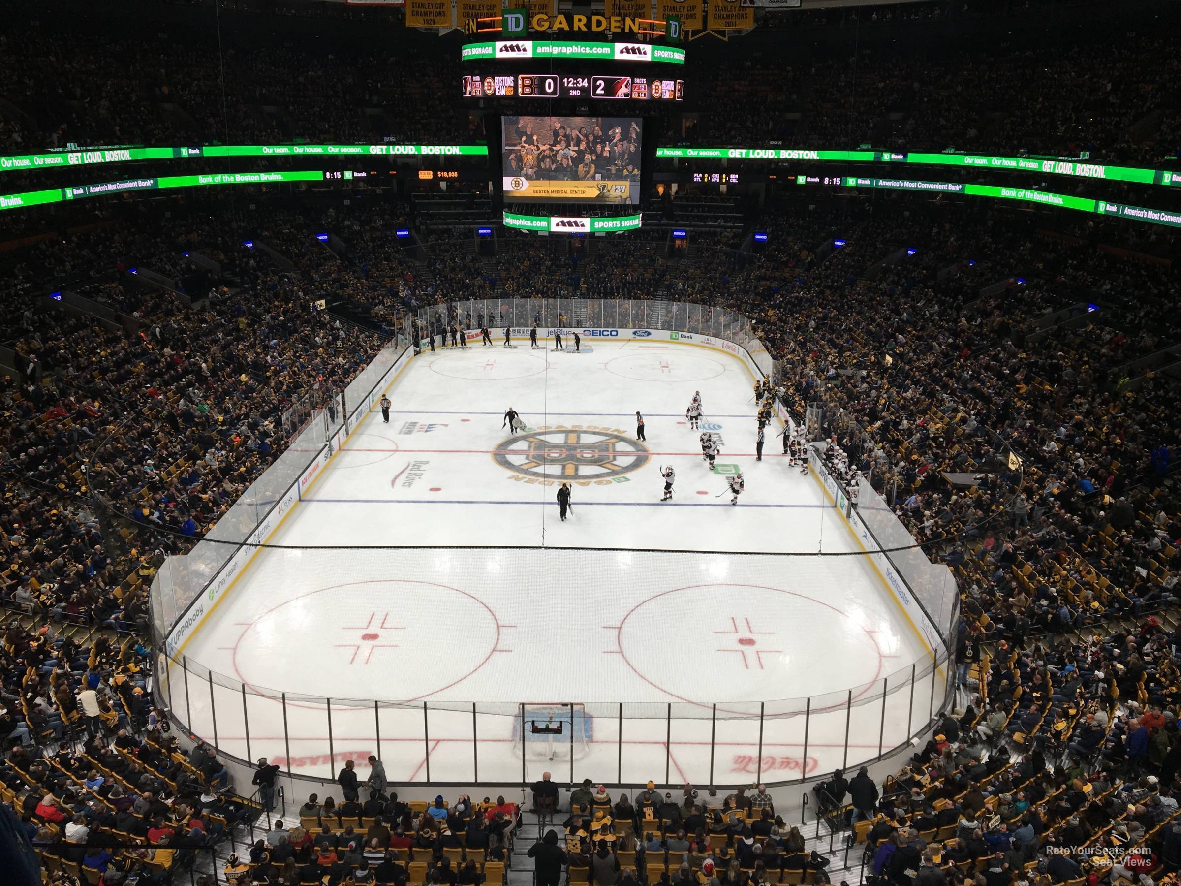section 308, row 3 seat view  for hockey - td garden
