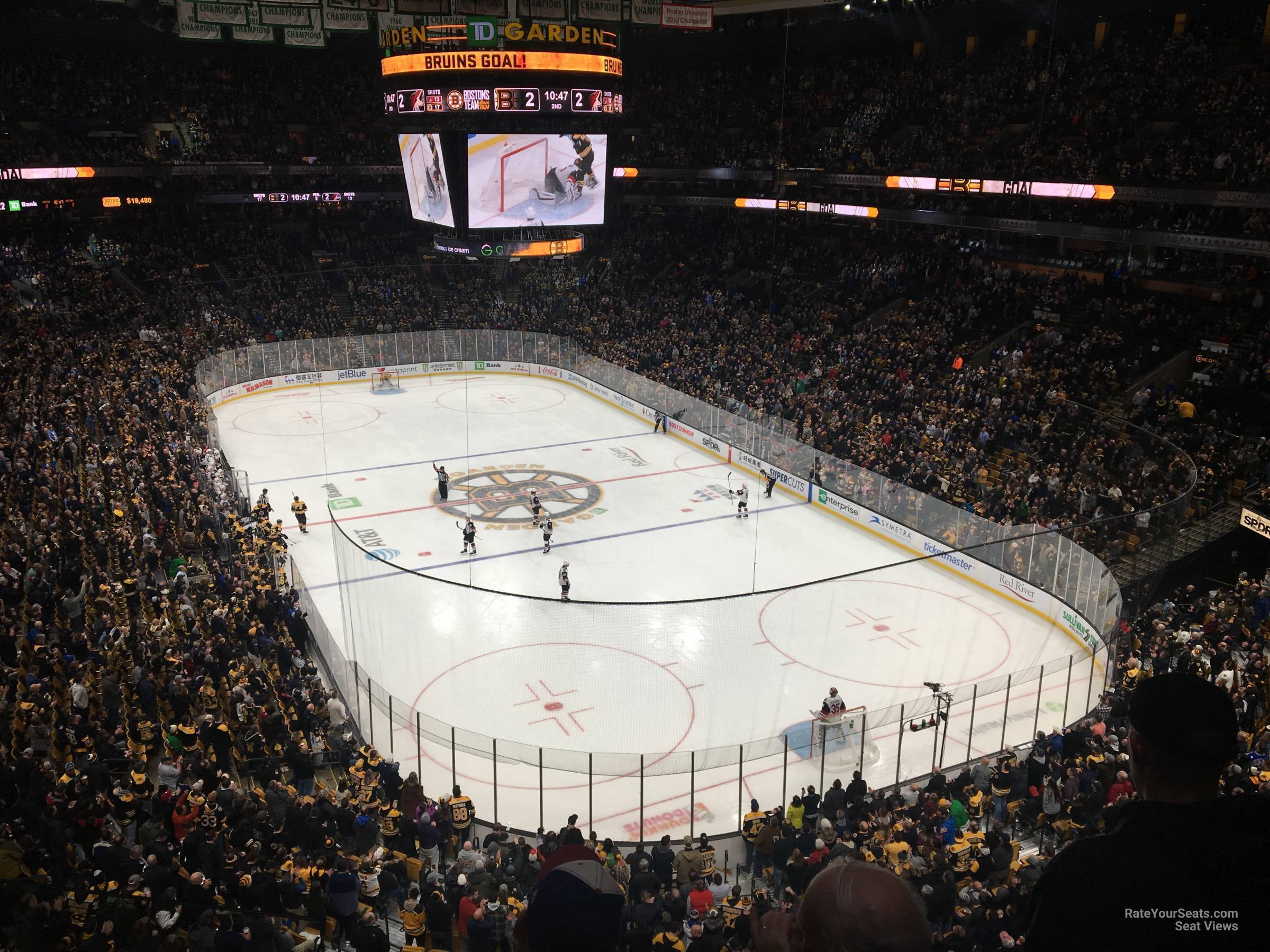 section 325, row 3 seat view  for hockey - td garden