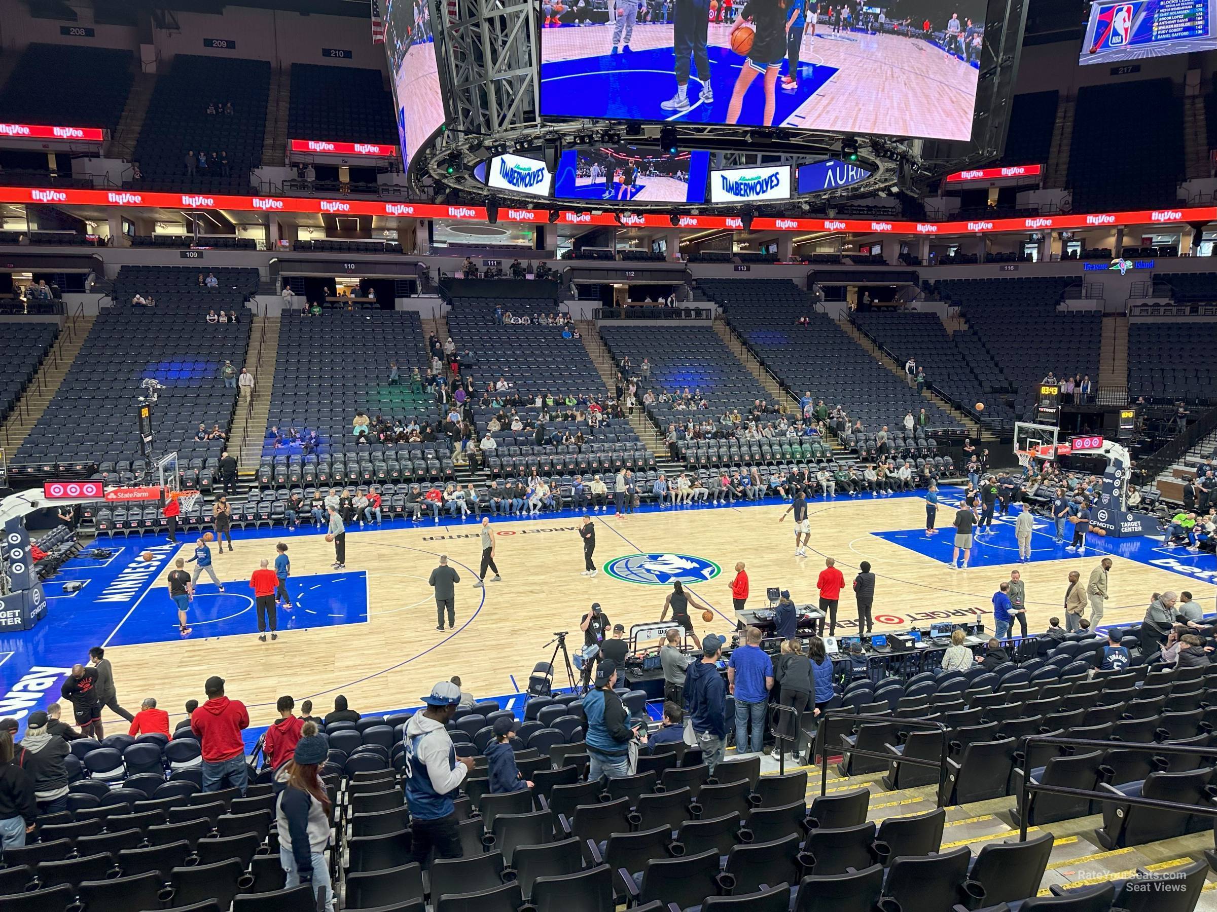 section 132, row n seat view for basketball - target center