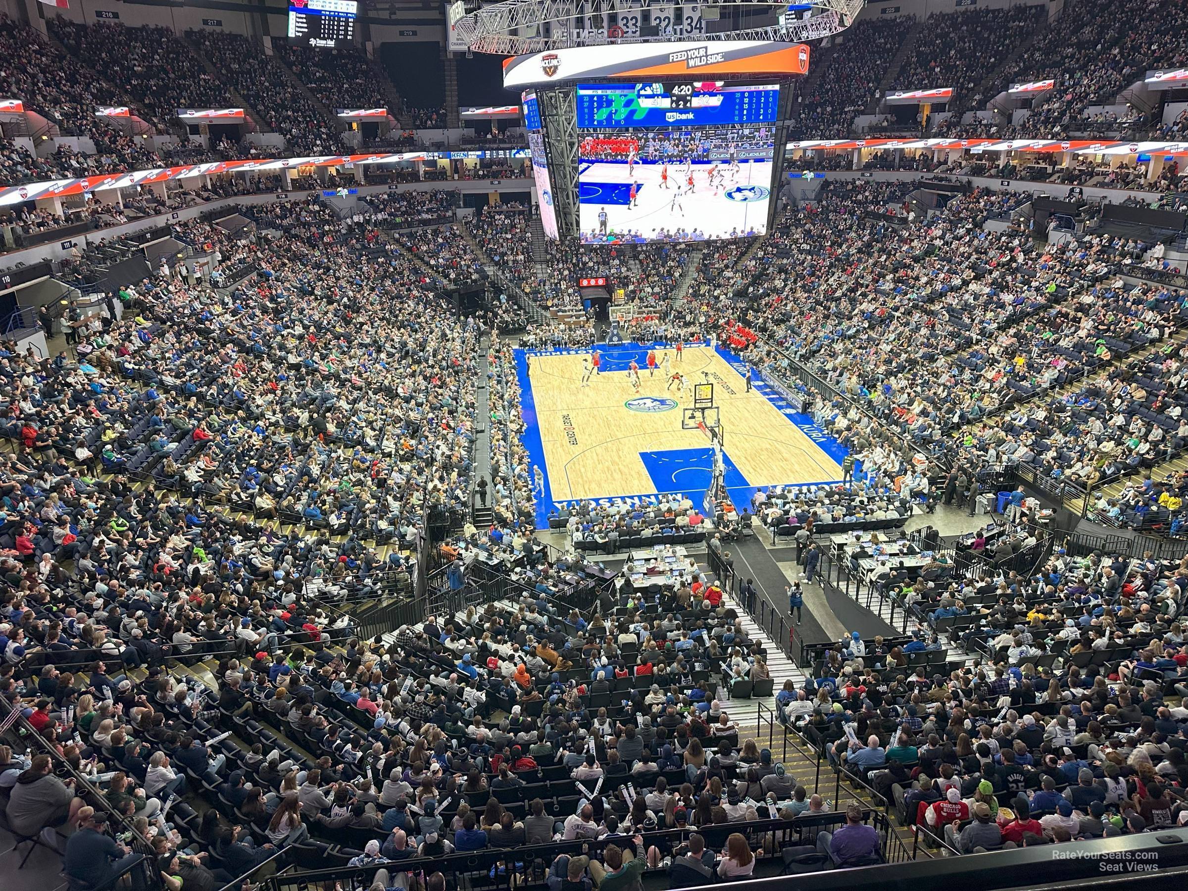 section 202, row c seat view  for basketball - target center