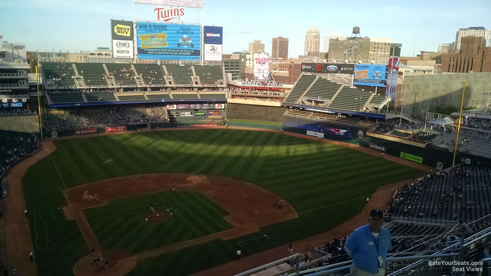 An aerial view of Target Field, Thursday, Mar. 31, 2022, in