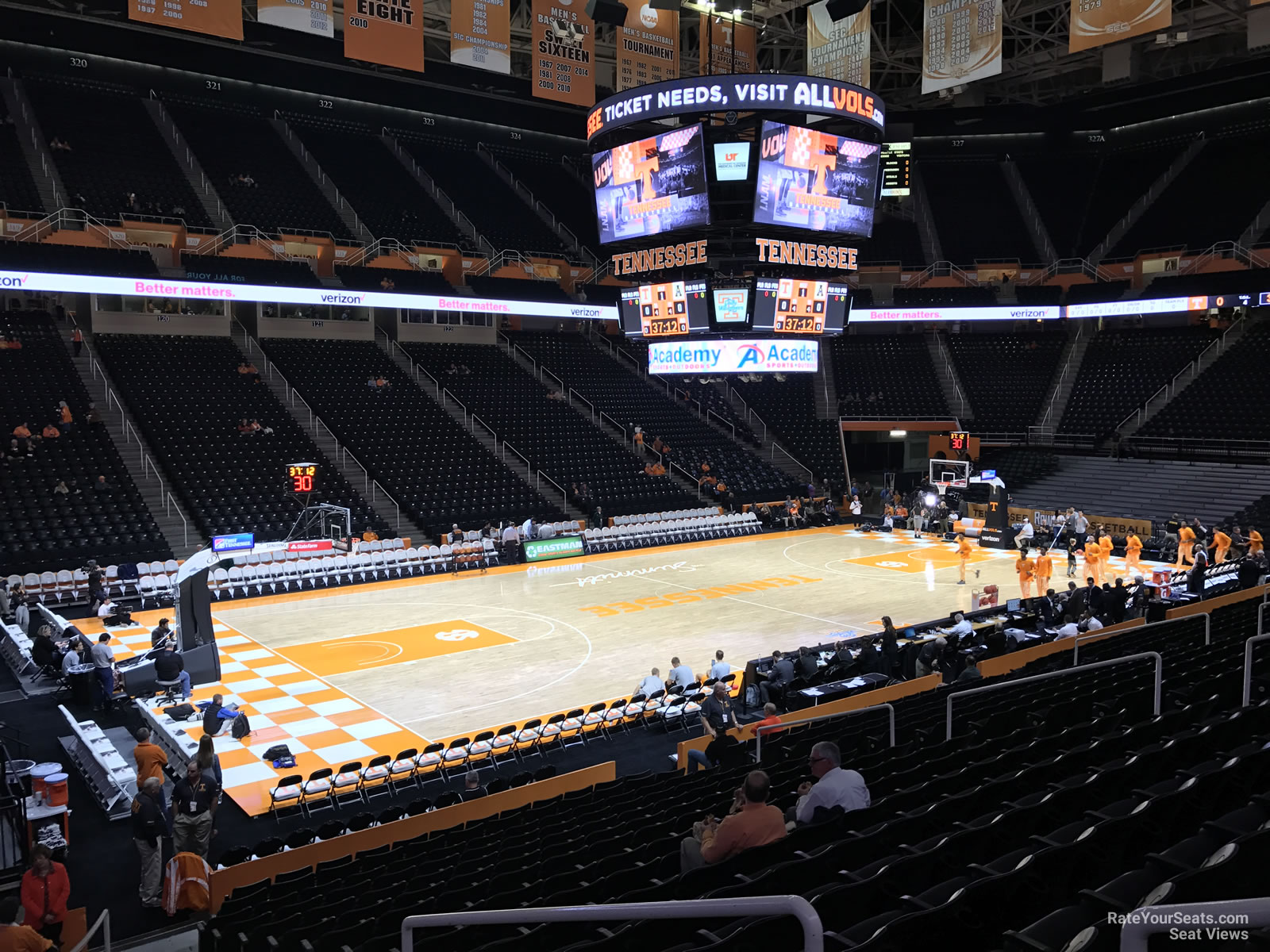 section 108, row 17 seat view  - thompson-boling arena