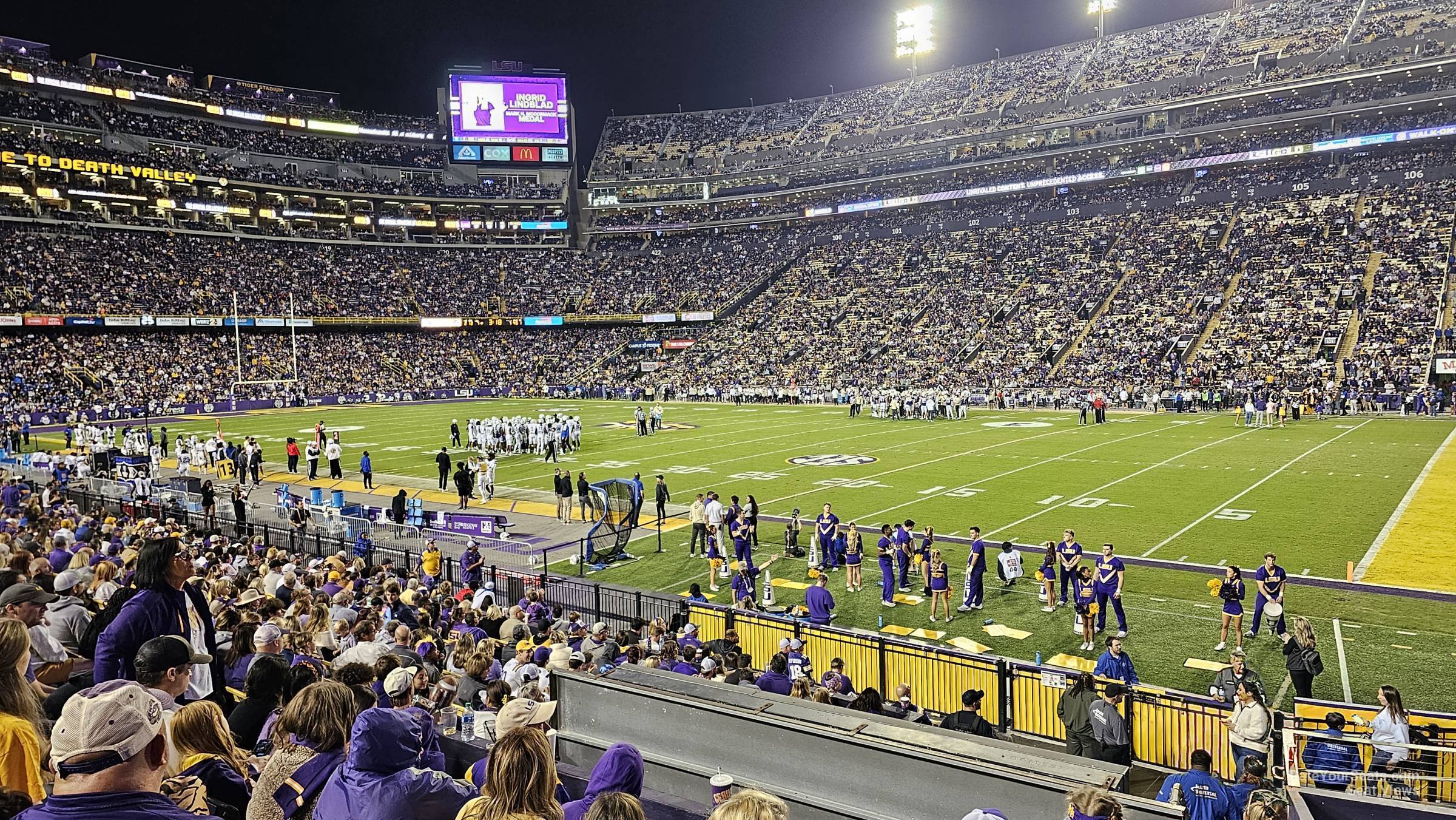 section 211, row 1 seat view  - tiger stadium