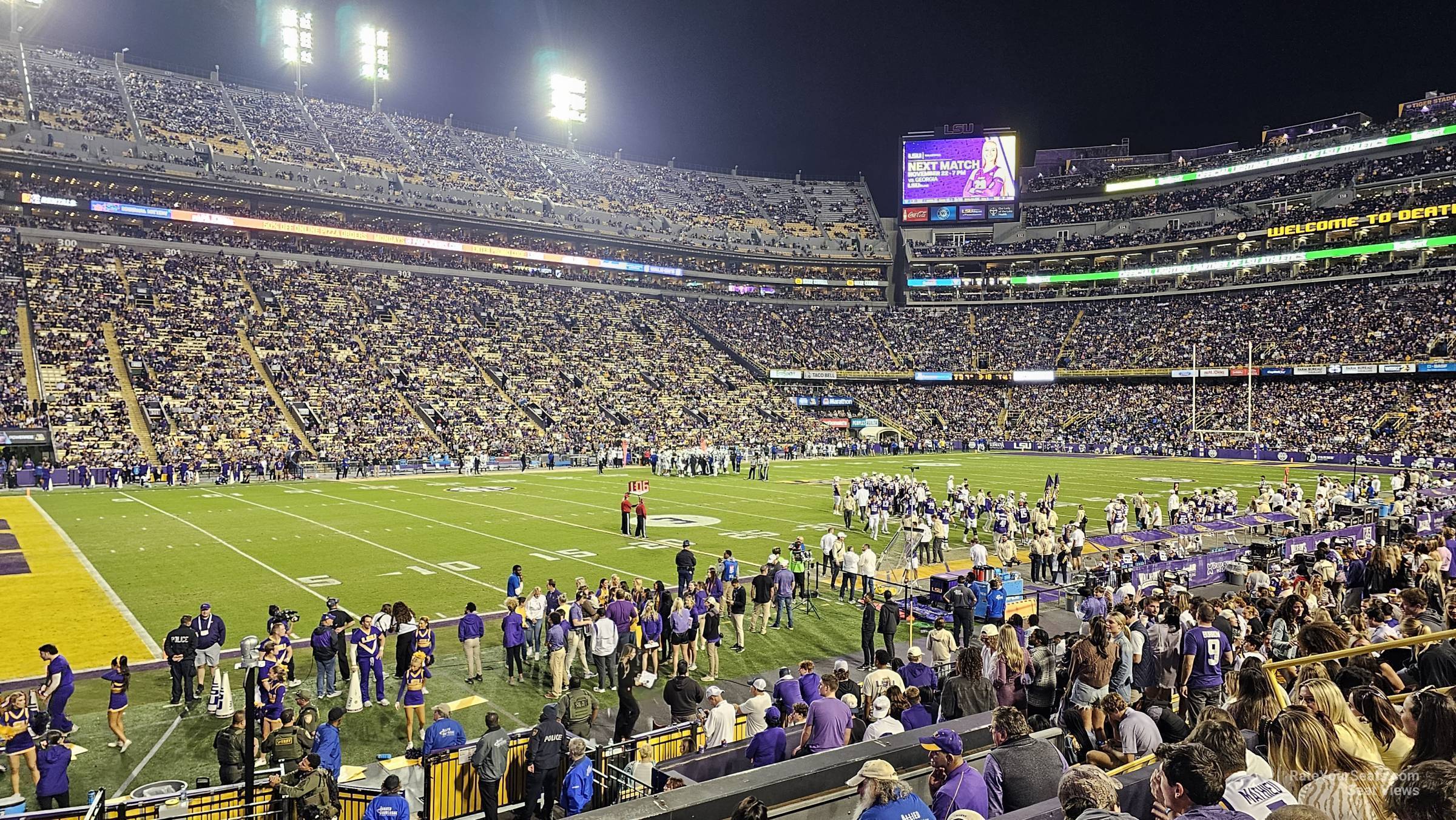 section 221, row 1 seat view  - tiger stadium