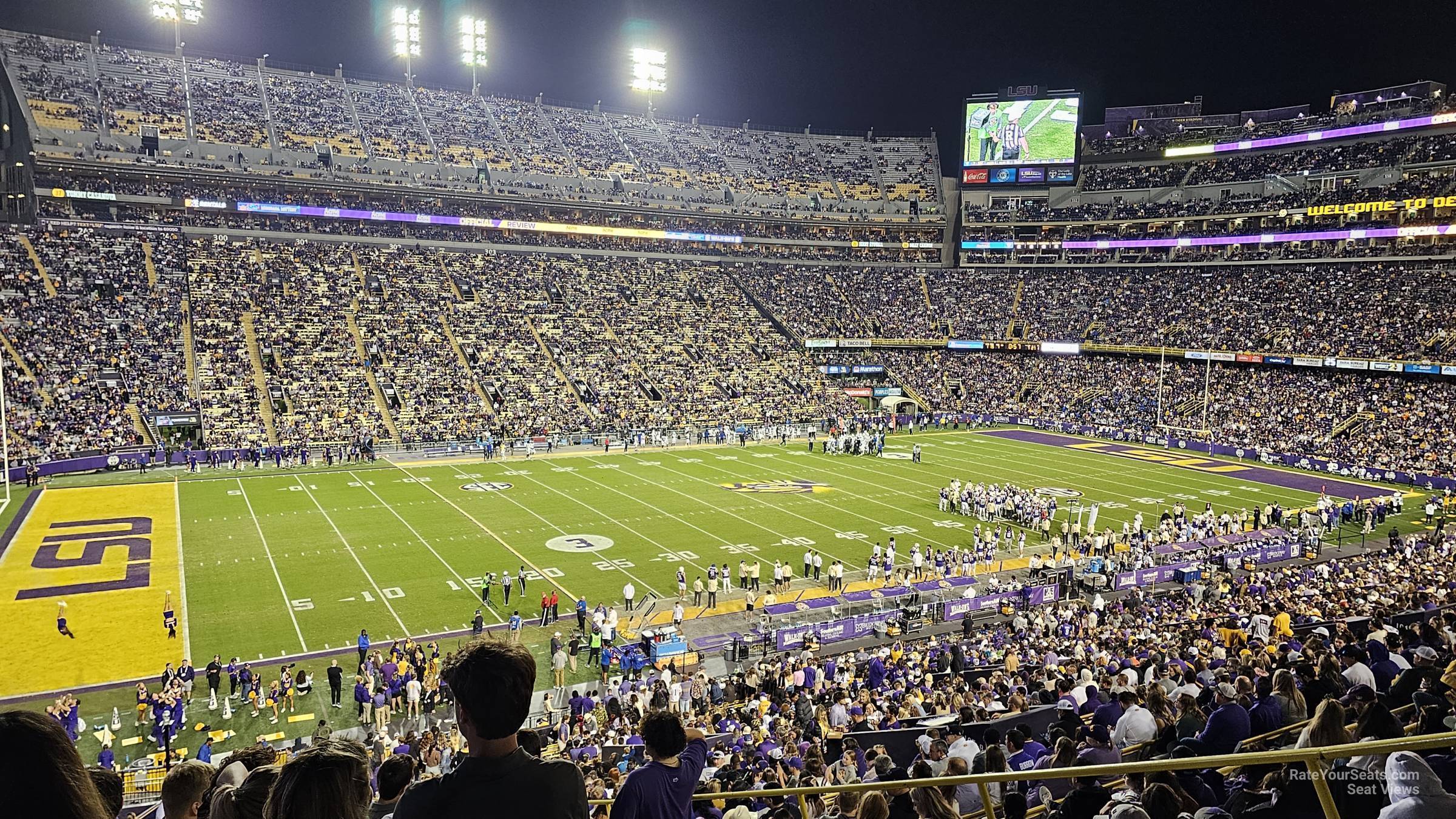 section 222, row 1 seat view  - tiger stadium