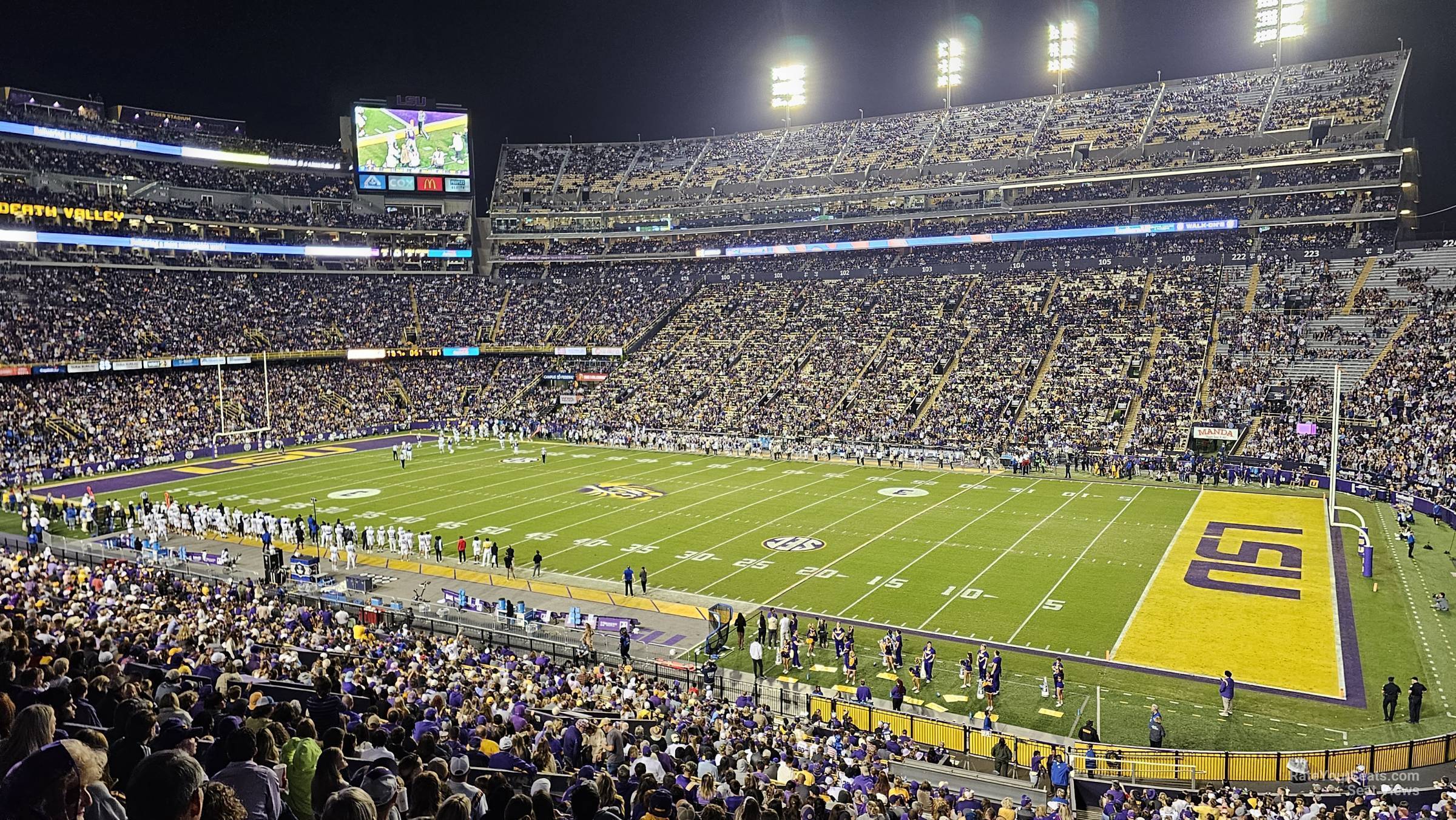 section 243, row 1 seat view  - tiger stadium