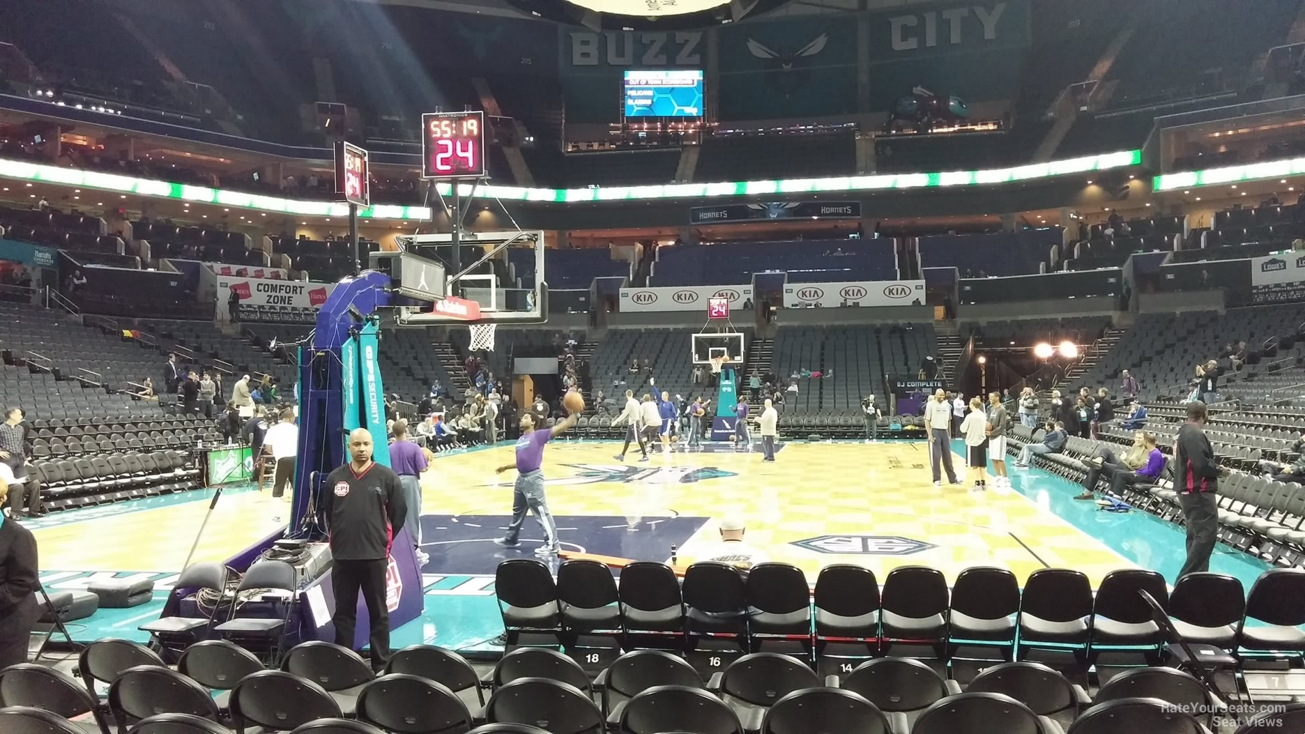 section 117, row d seat view  for basketball - spectrum center