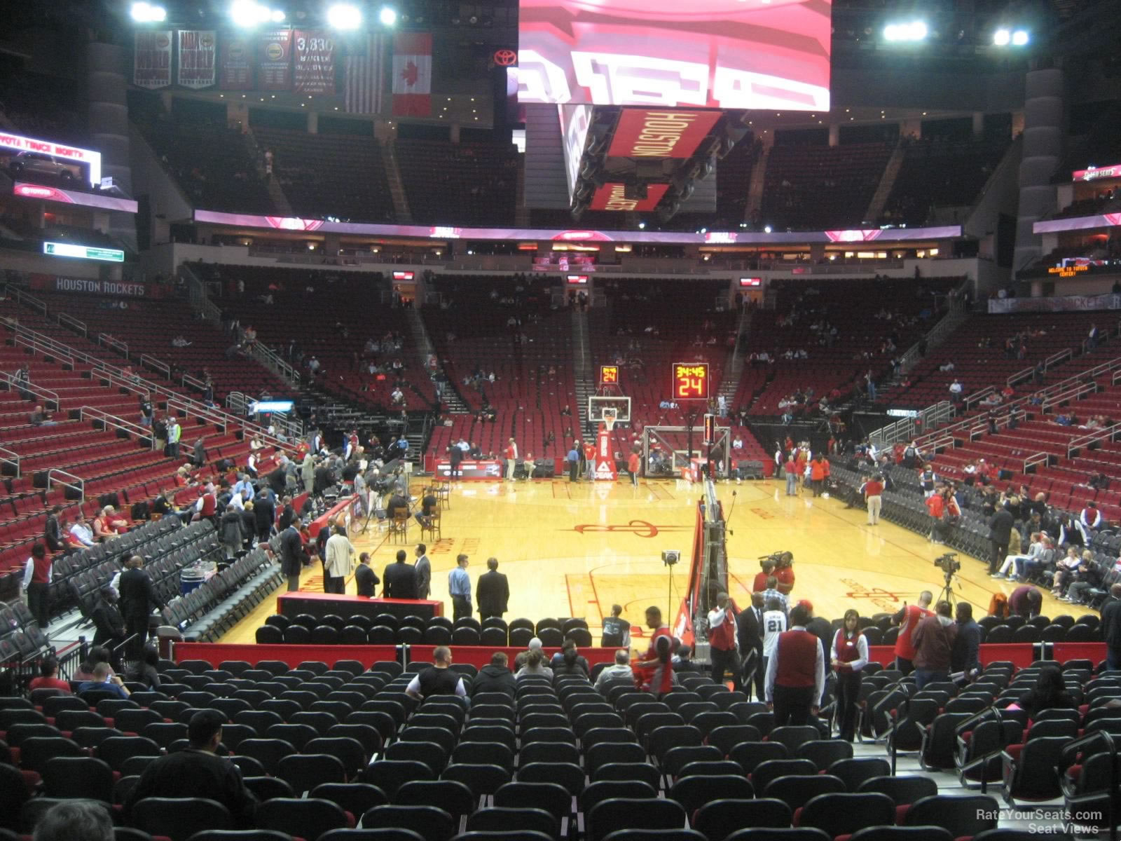 section 114, row 12 seat view  for basketball - toyota center