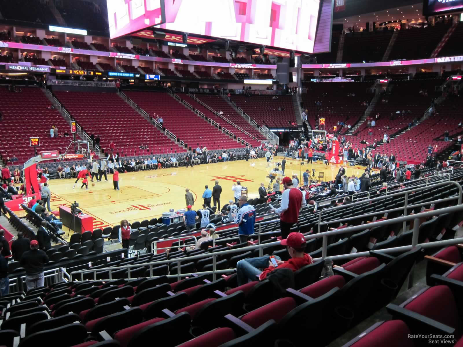 section 123, row 15 seat view  for basketball - toyota center