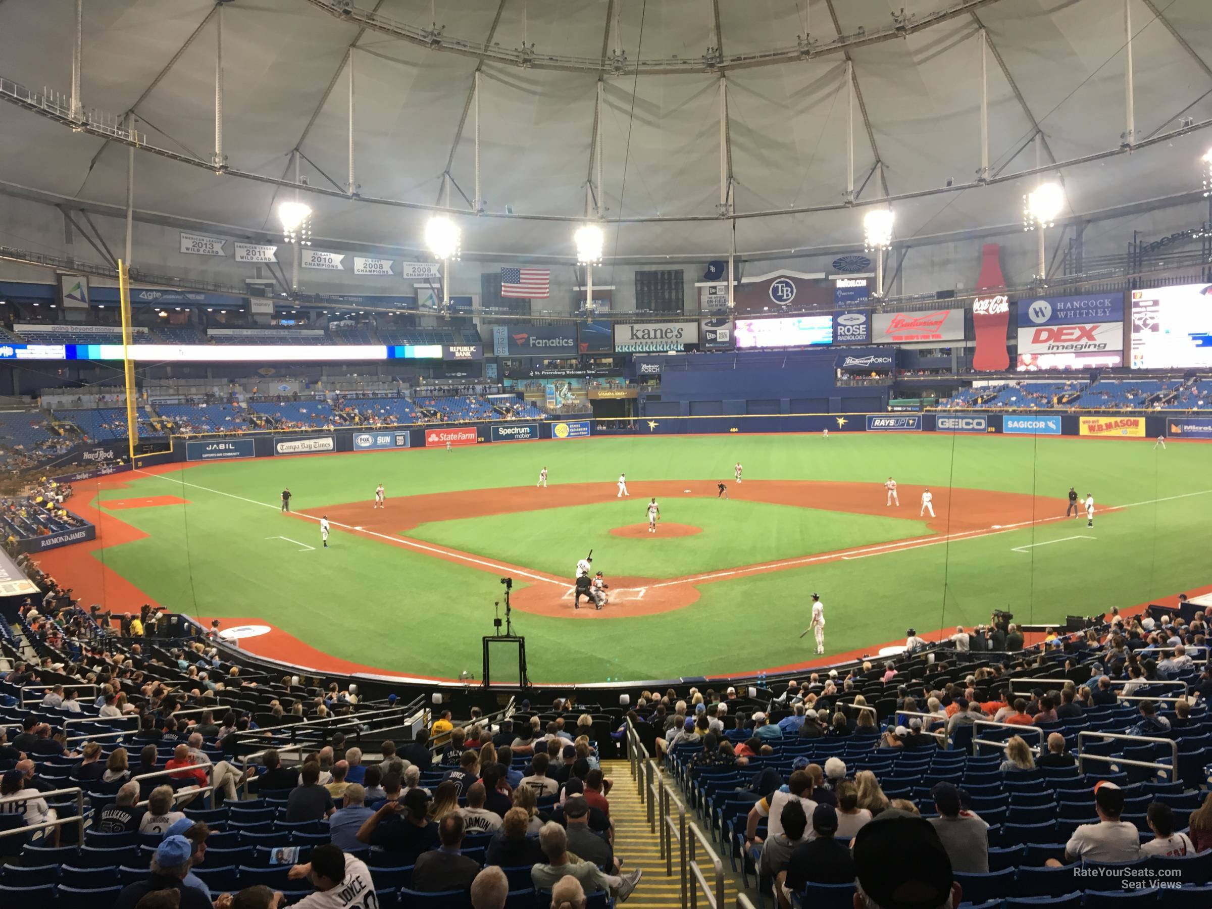 section 102, row jj seat view  for baseball - tropicana field