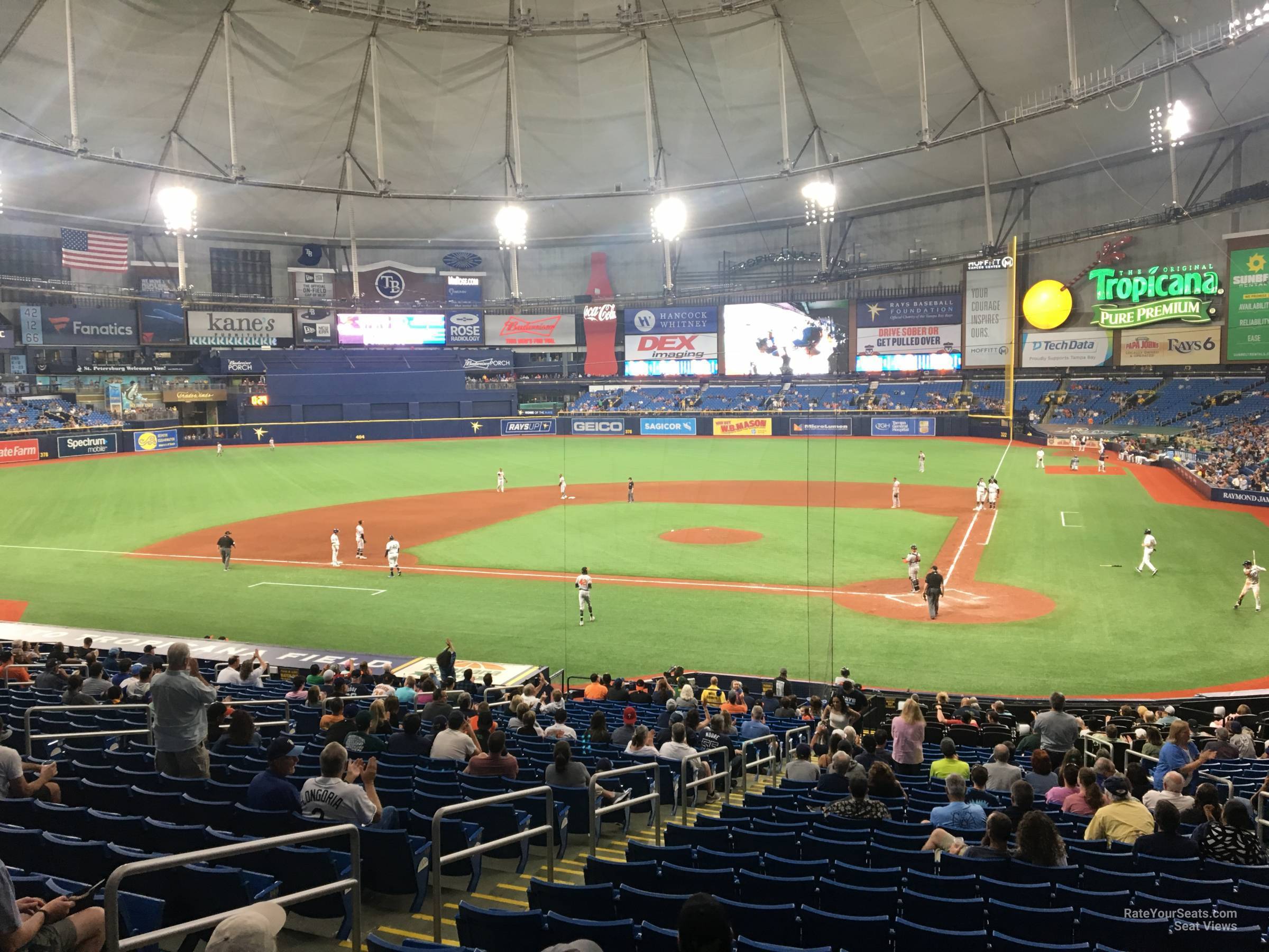 section 107, row jj seat view  for baseball - tropicana field
