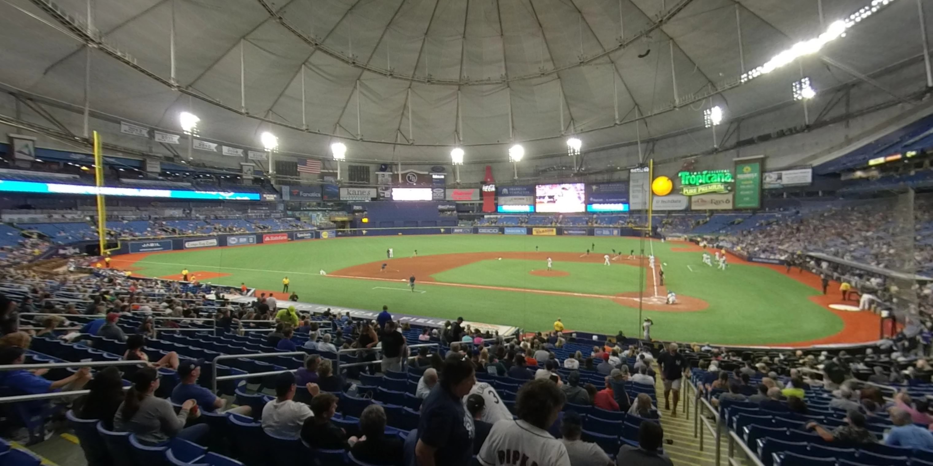 section 109 panoramic seat view  for baseball - tropicana field