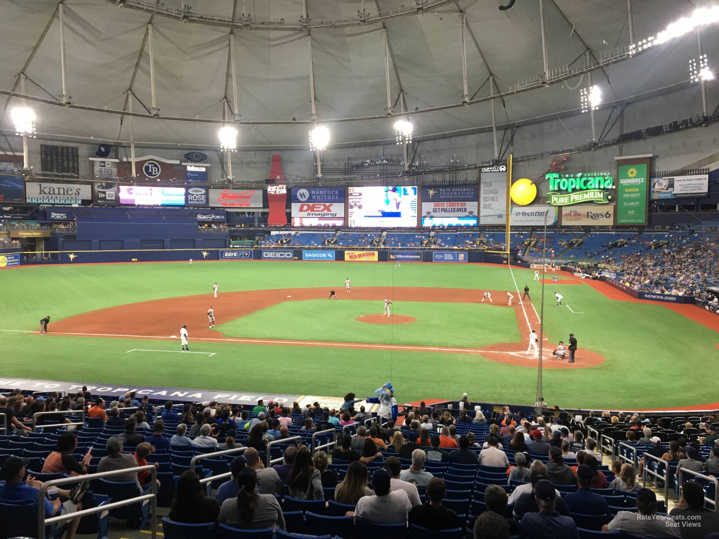 section 109, row jj seat view  for baseball - tropicana field