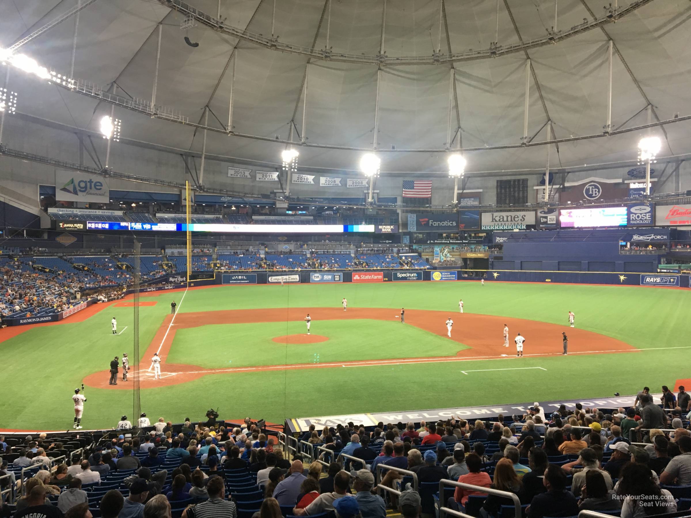 section 110, row jj seat view  for baseball - tropicana field