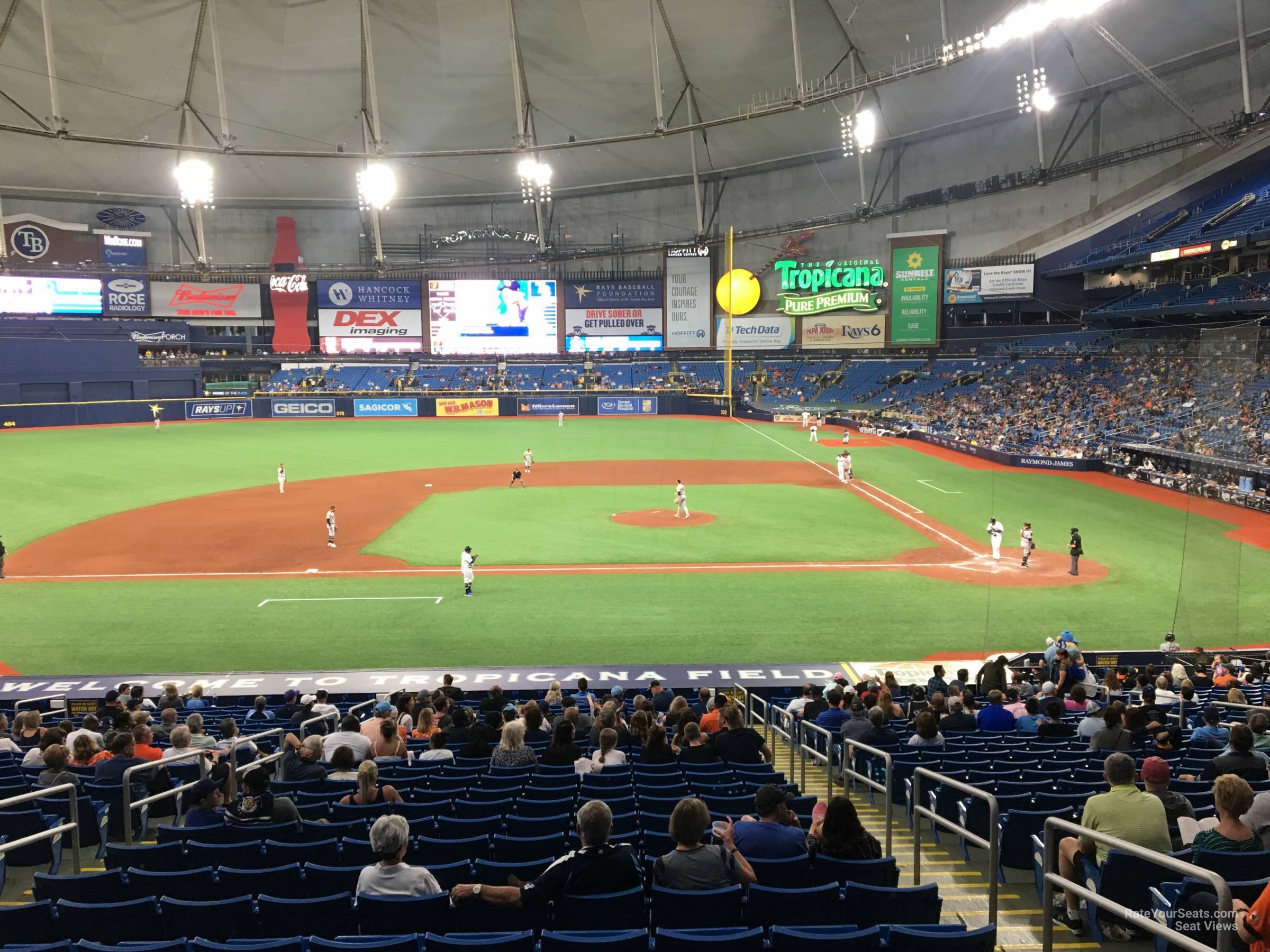 section 113, row jj seat view  for baseball - tropicana field
