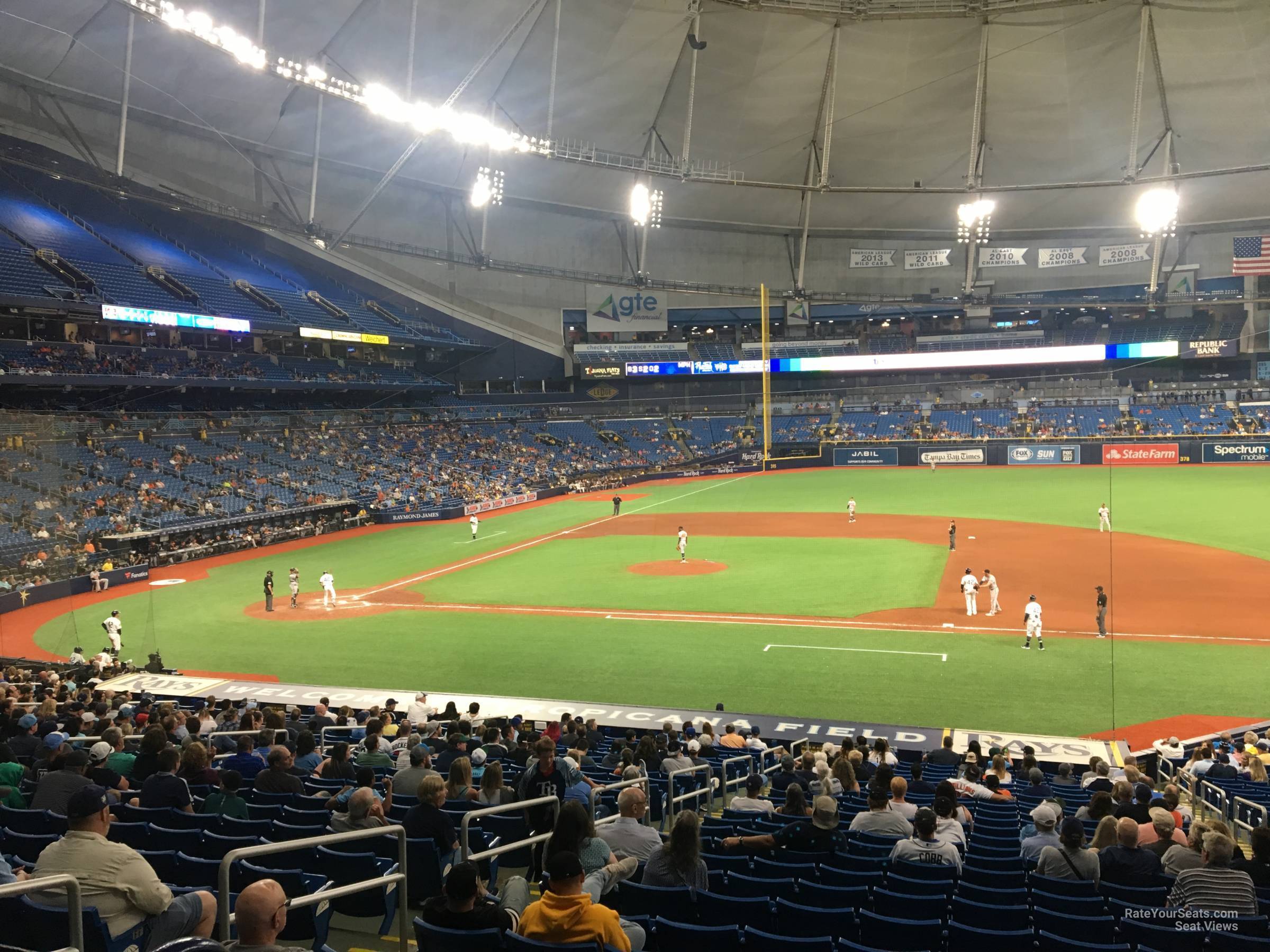 section 118, row jj seat view  for baseball - tropicana field