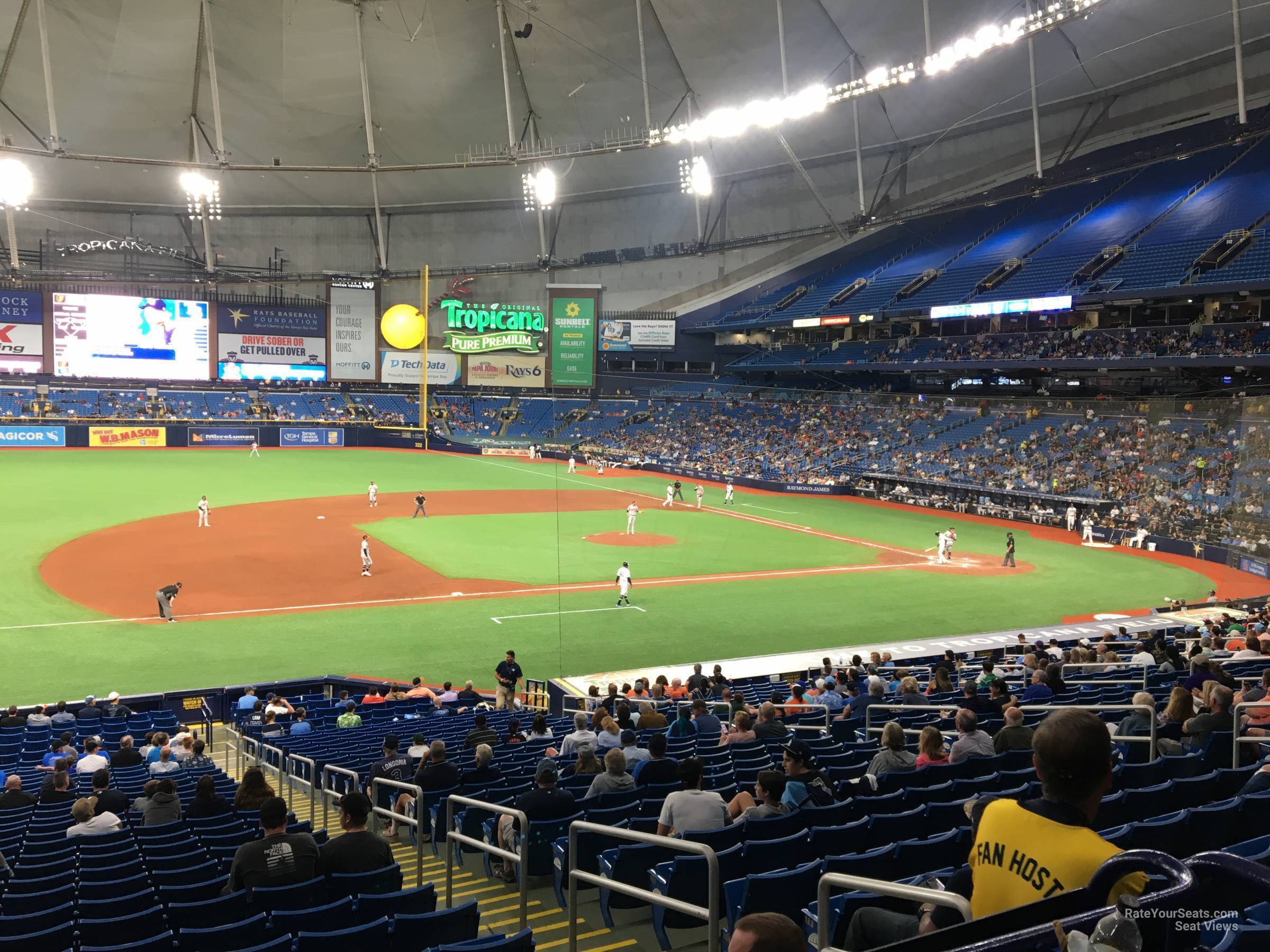 section 121, row jj seat view  for baseball - tropicana field