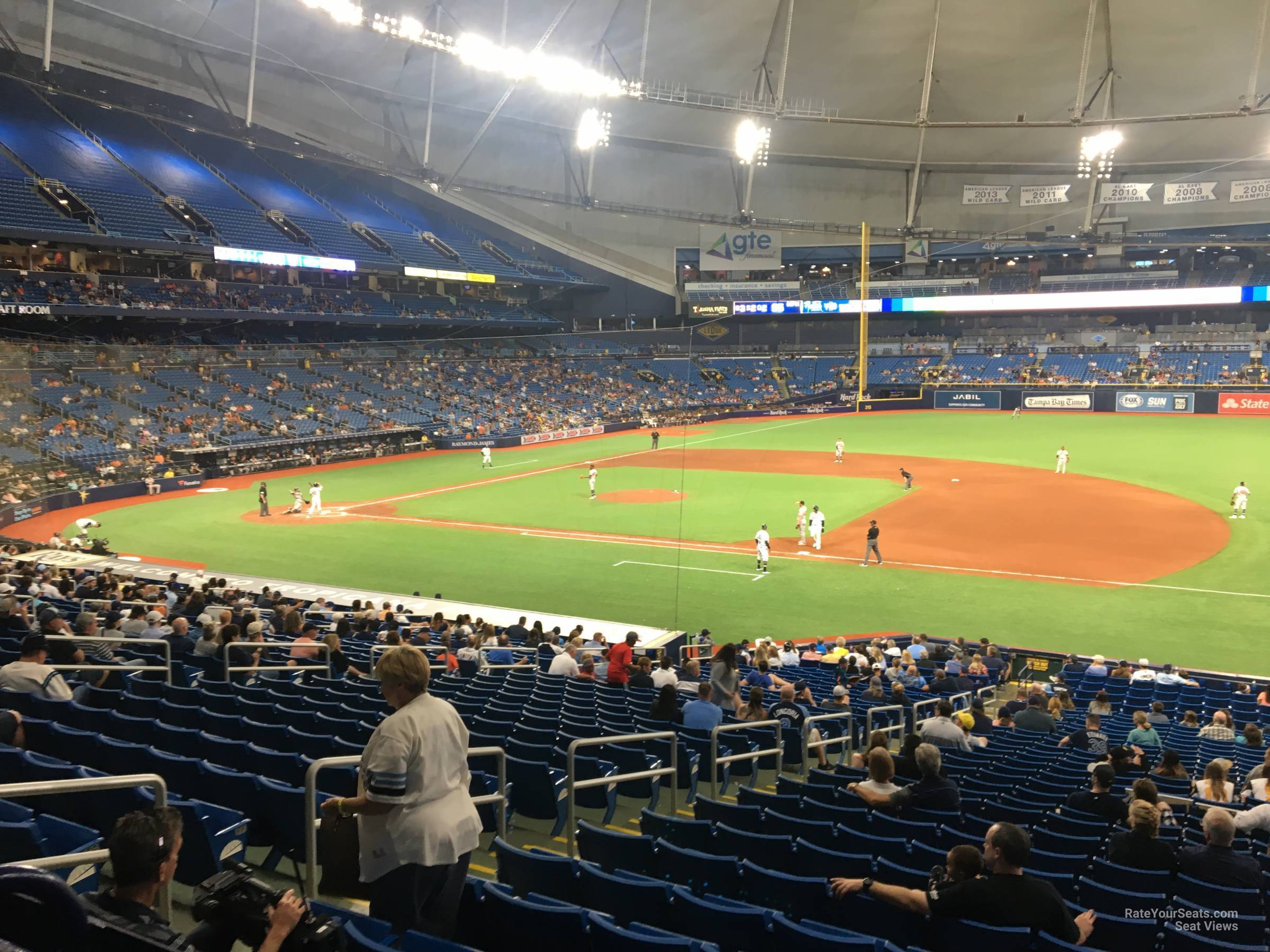 section 122, row jj seat view  for baseball - tropicana field