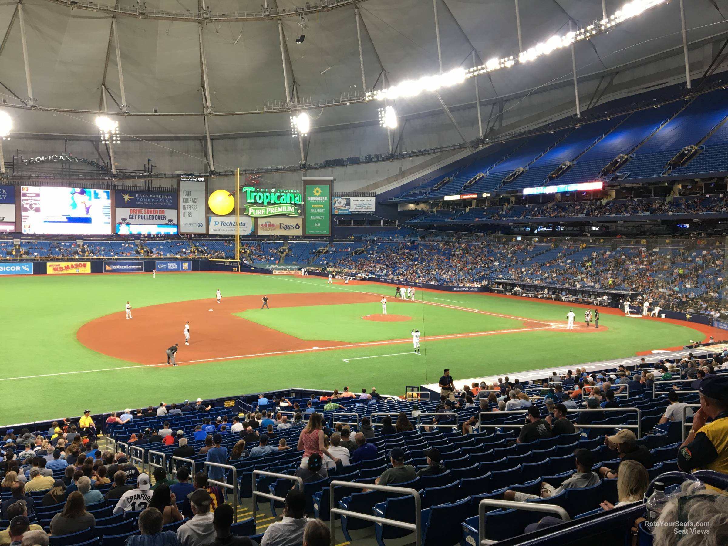 section 123, row jj seat view  for baseball - tropicana field