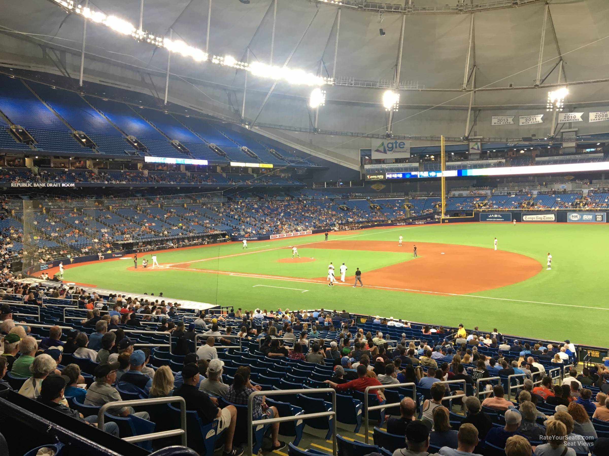 section 126, row jj seat view  for baseball - tropicana field
