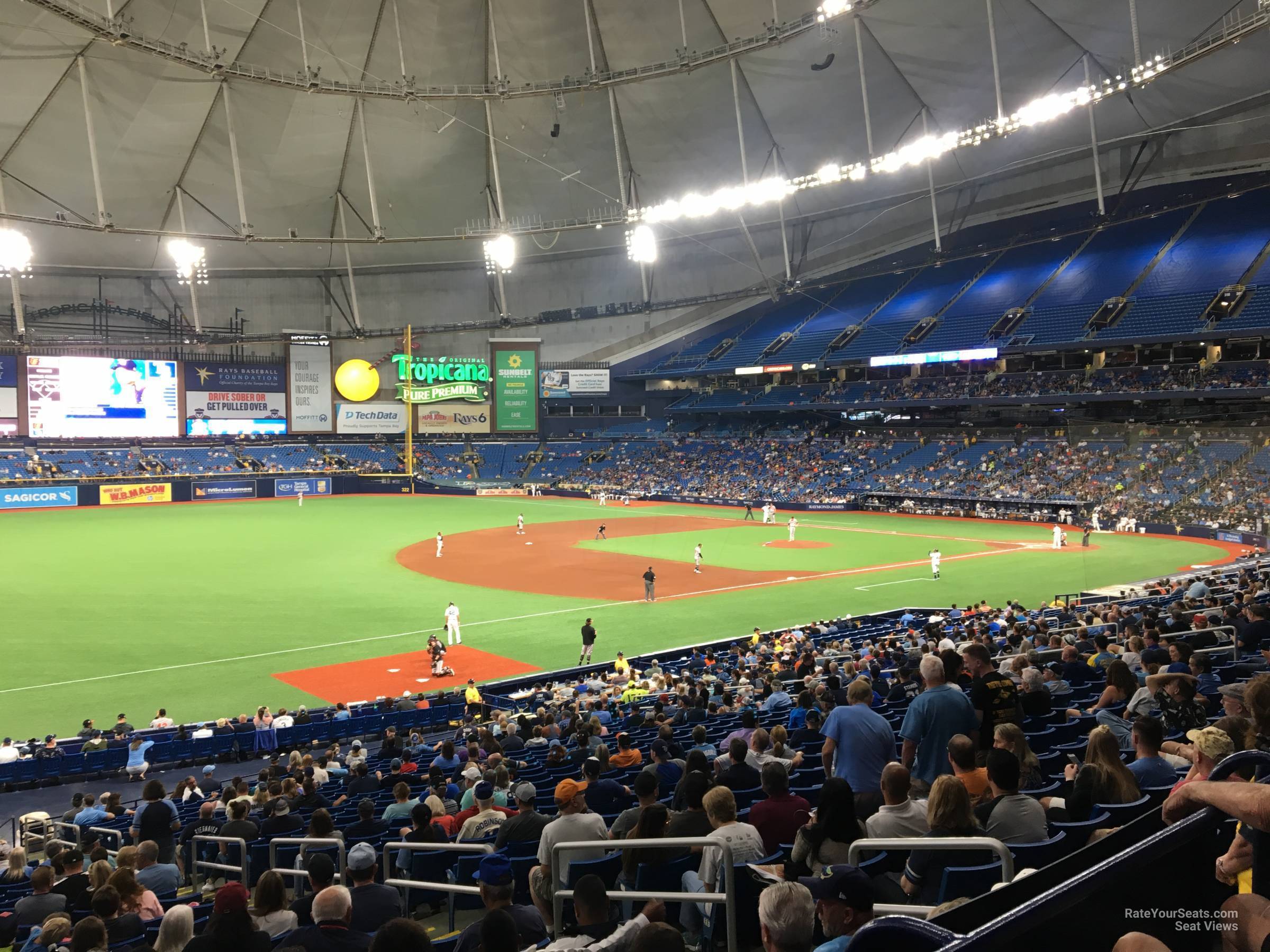 section 129, row jj seat view  for baseball - tropicana field