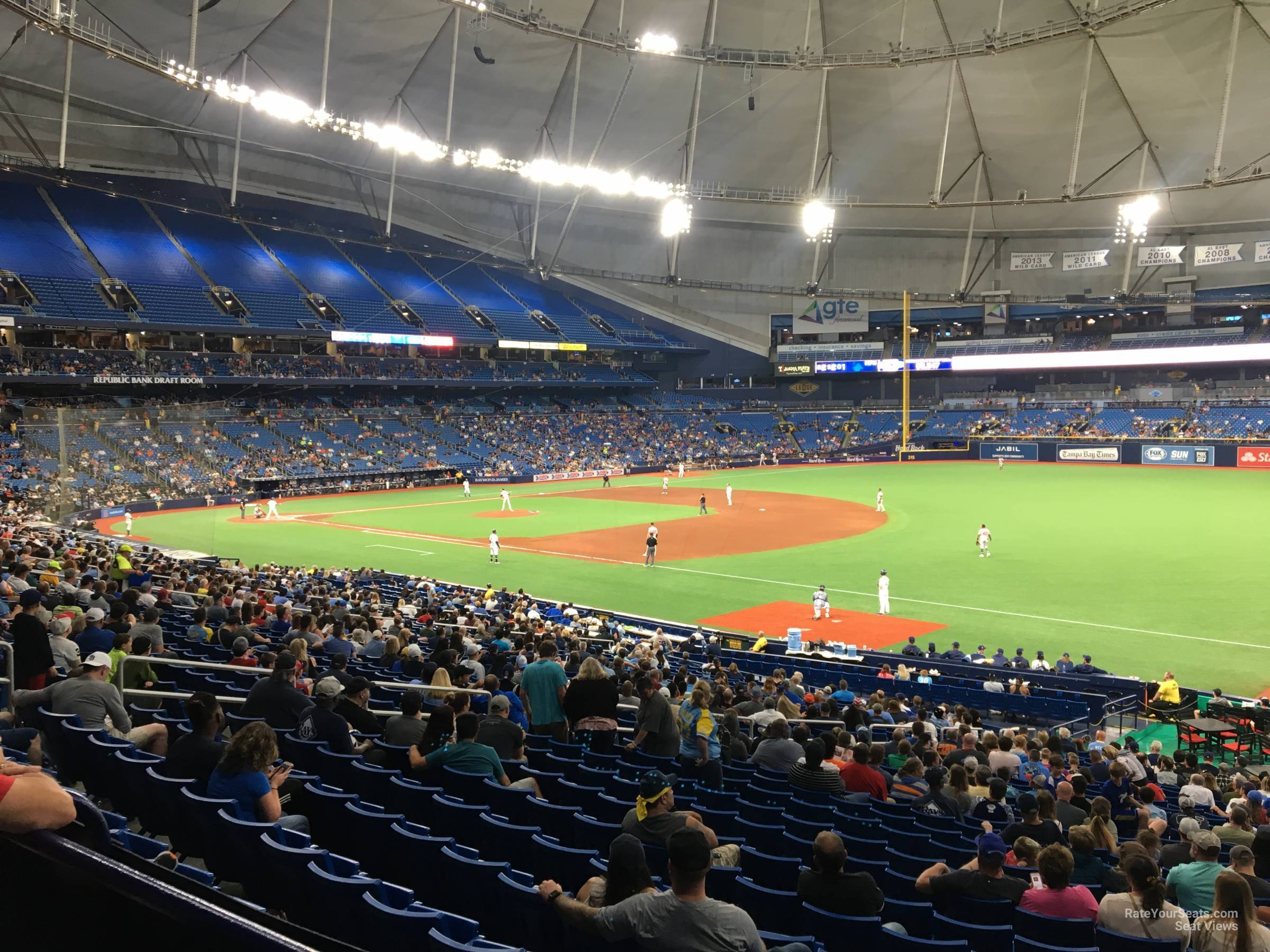 section 130, row jj seat view  for baseball - tropicana field