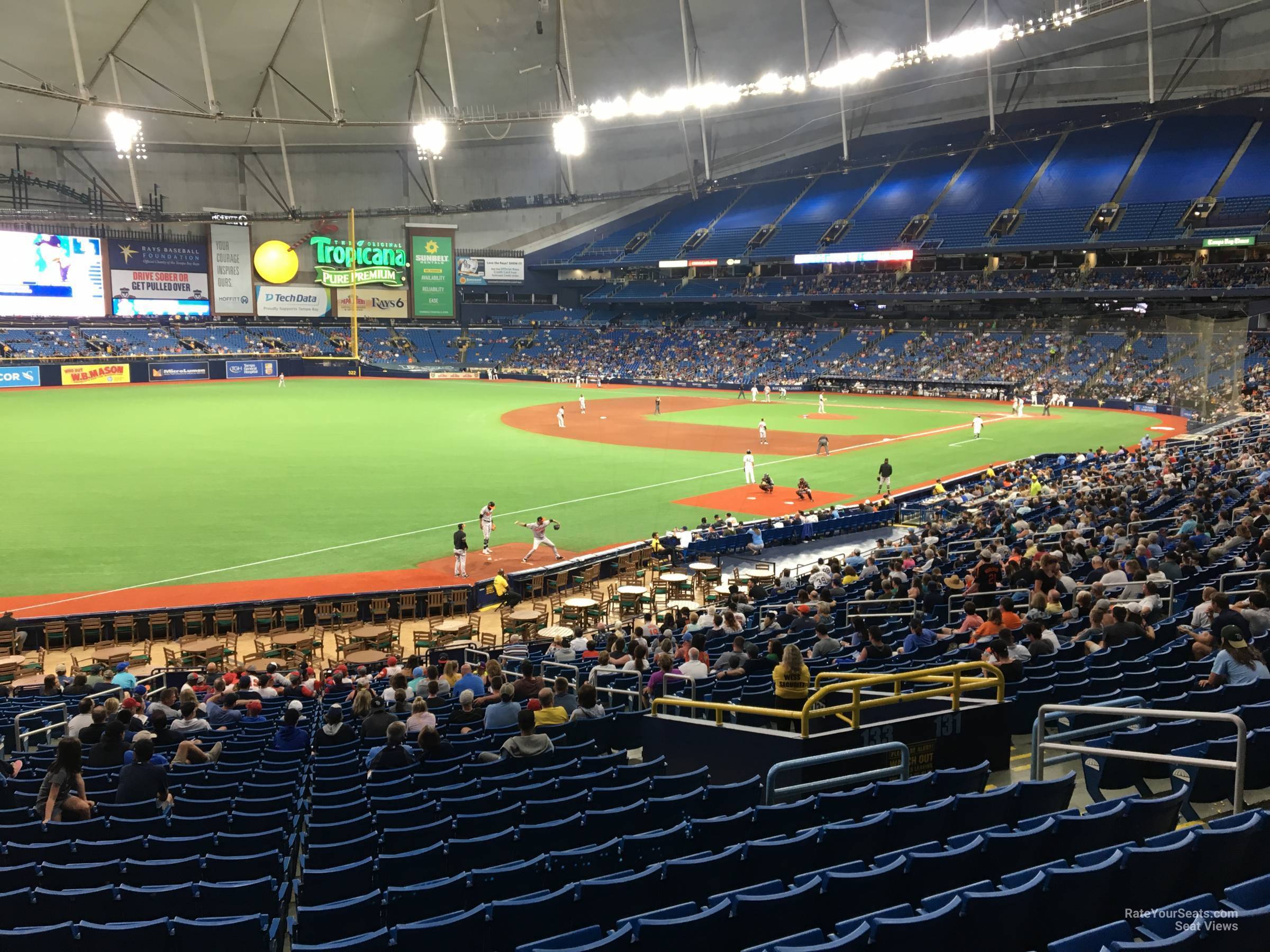 section 133, row jj seat view  for baseball - tropicana field