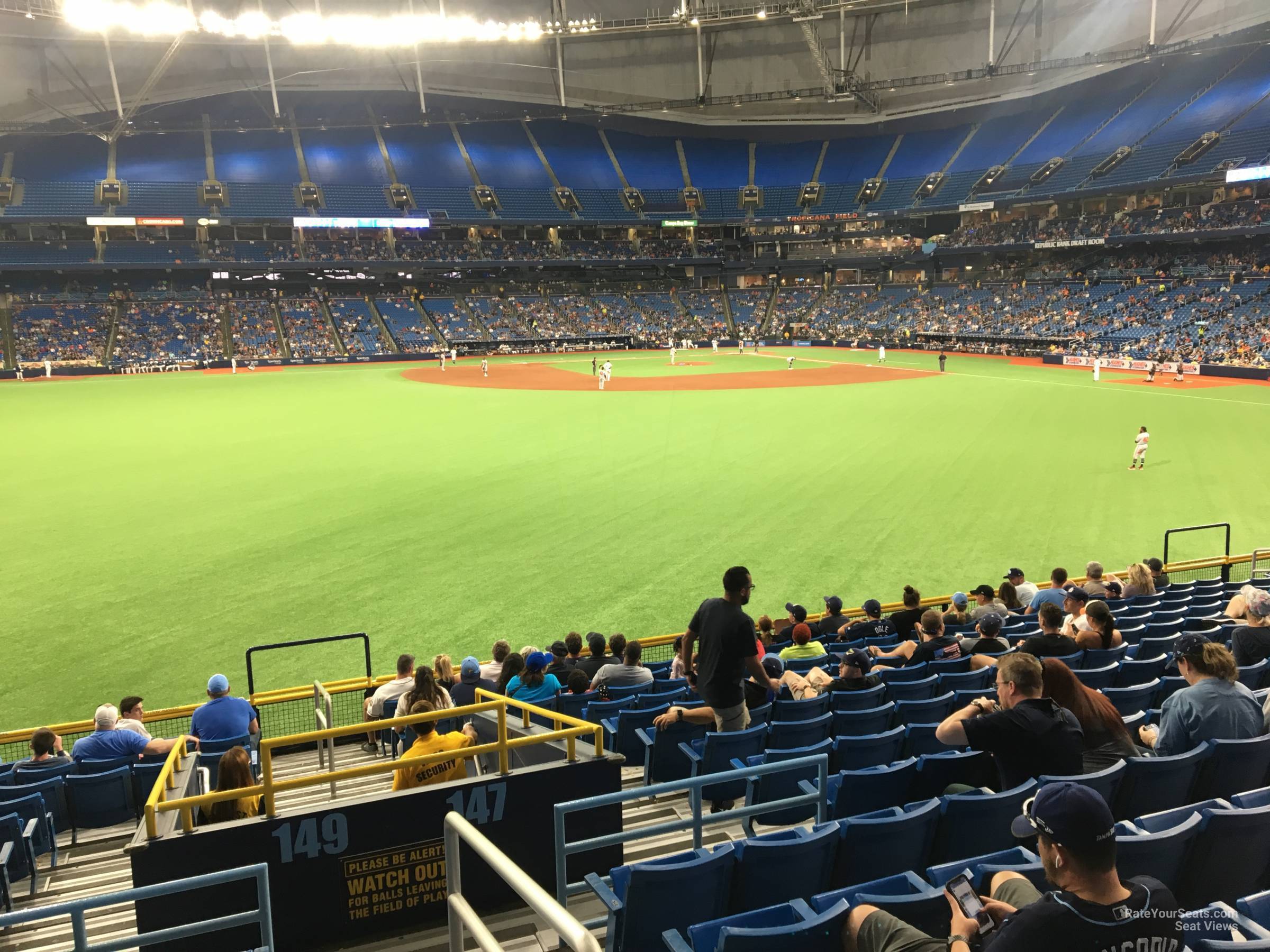 section 149, row rr seat view  for baseball - tropicana field