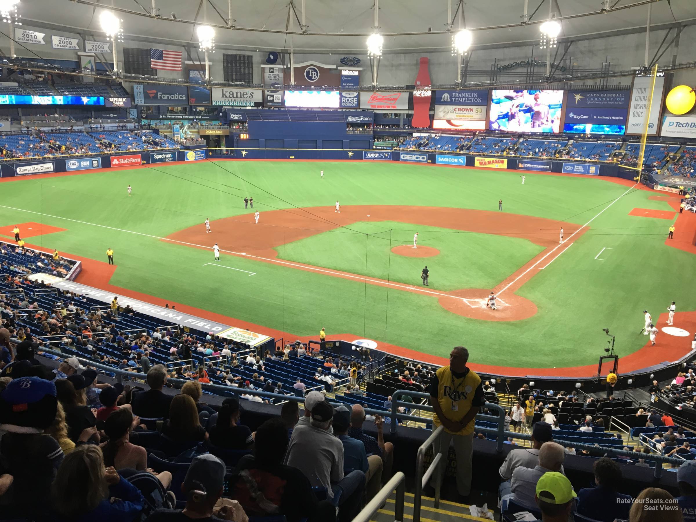 section 205, row h seat view  for baseball - tropicana field