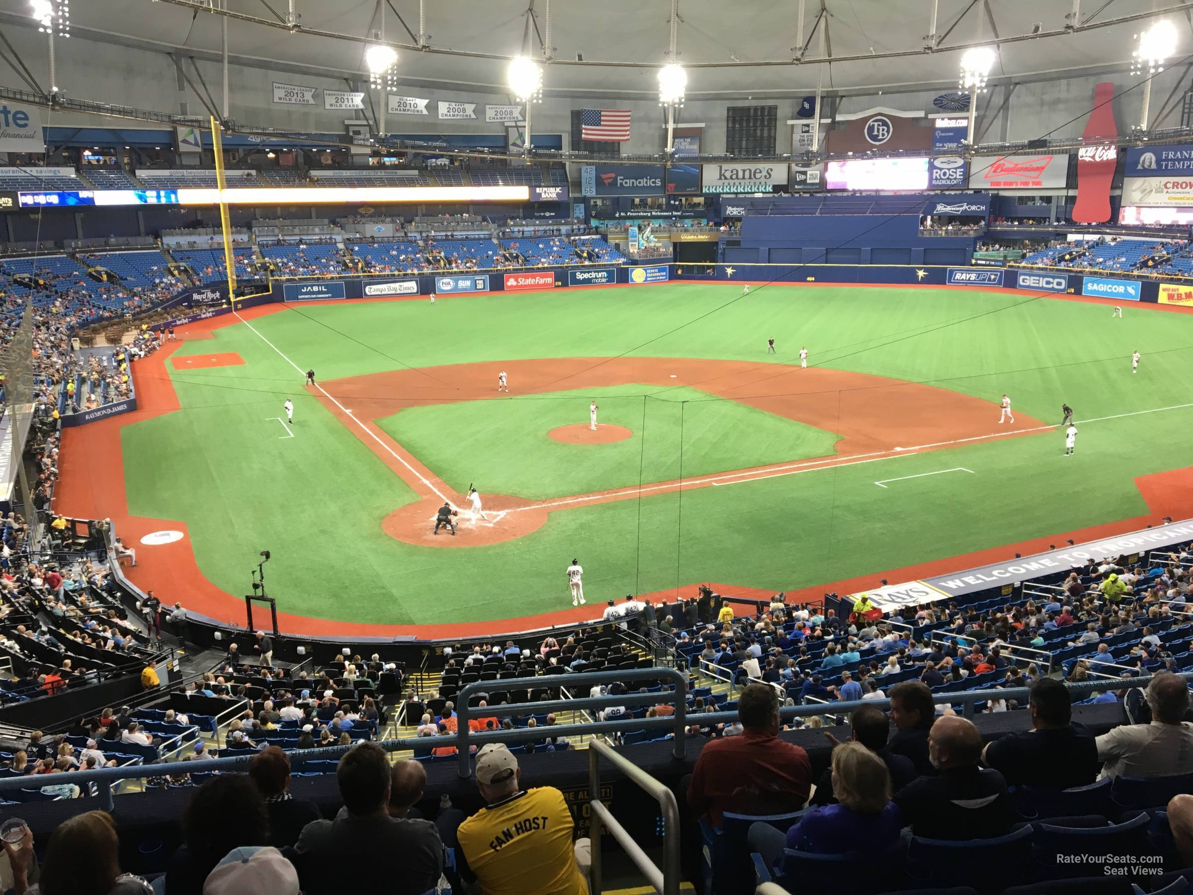 section 206, row h seat view  for baseball - tropicana field
